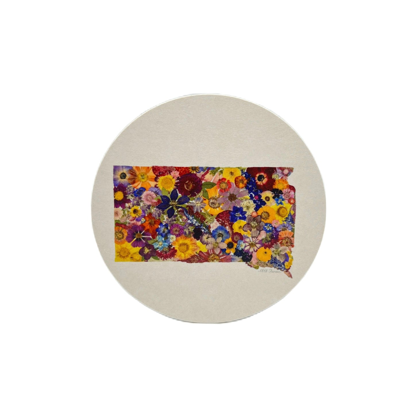 South Dakota Themed Coasters (Set of 6) - "Where I Bloom" Collection Coaster 1818 Farms