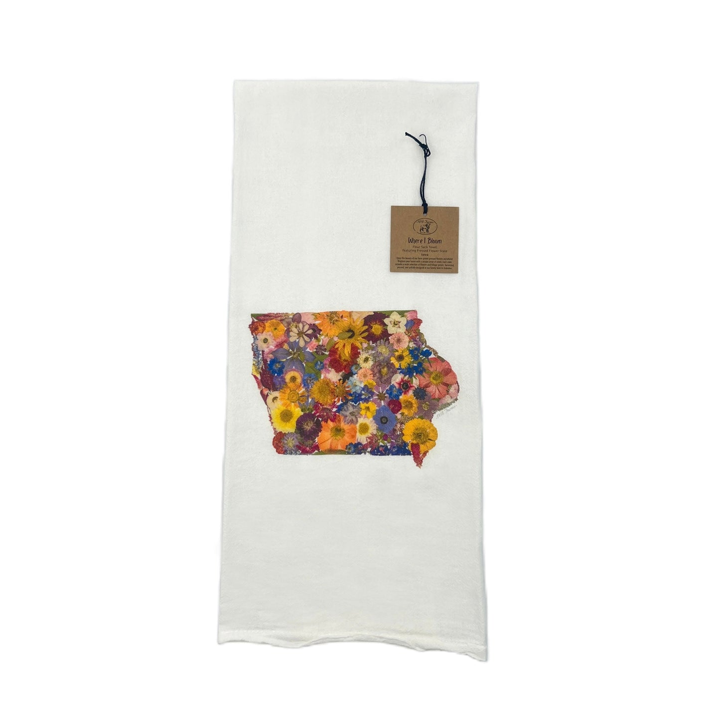 Iowa Themed Flour Sack Towel - "Where I Bloom" Collection Towel 1818 Farms