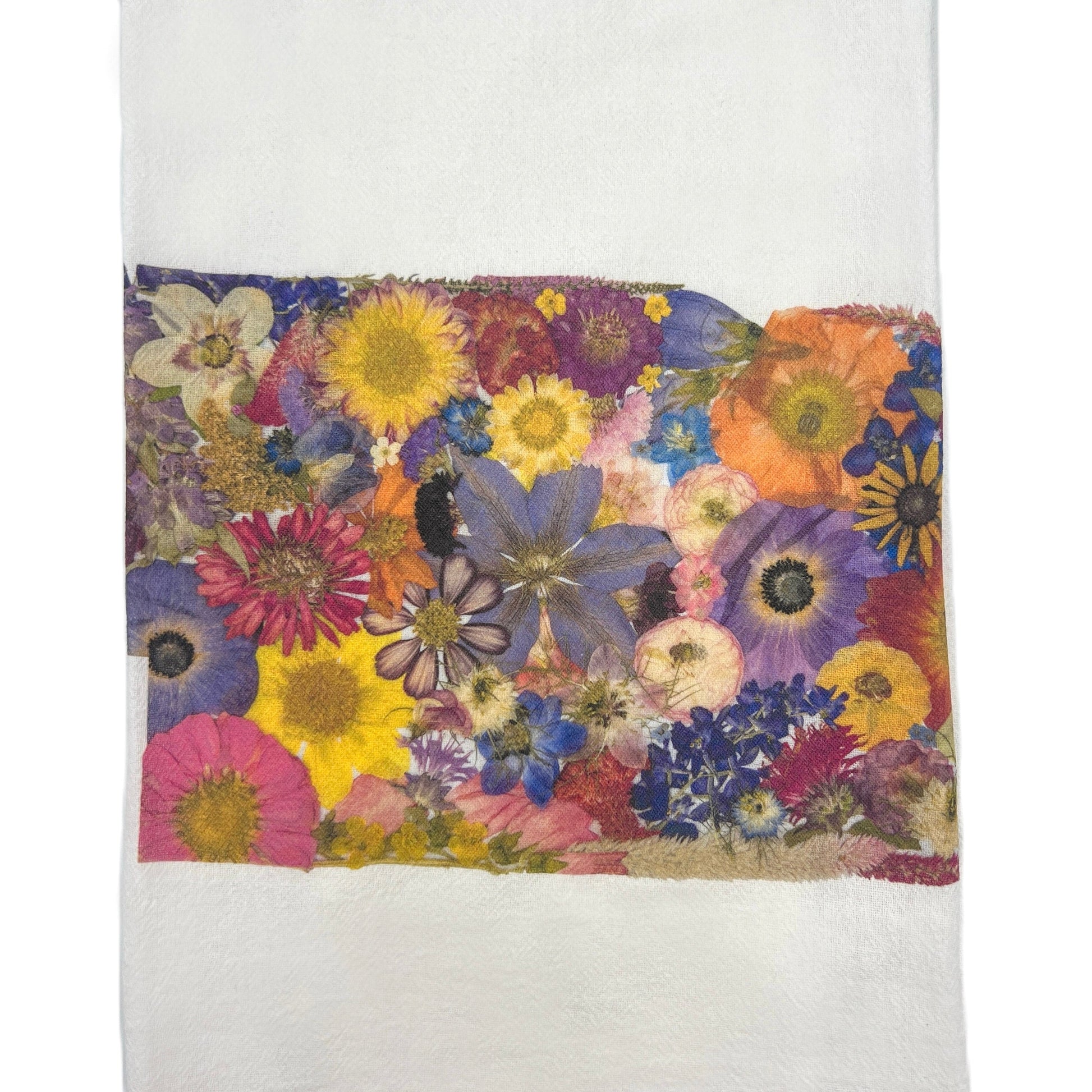Nebraska Themed Flour Sack Towel  - "Where I Bloom" Collection Towel 1818 Farms