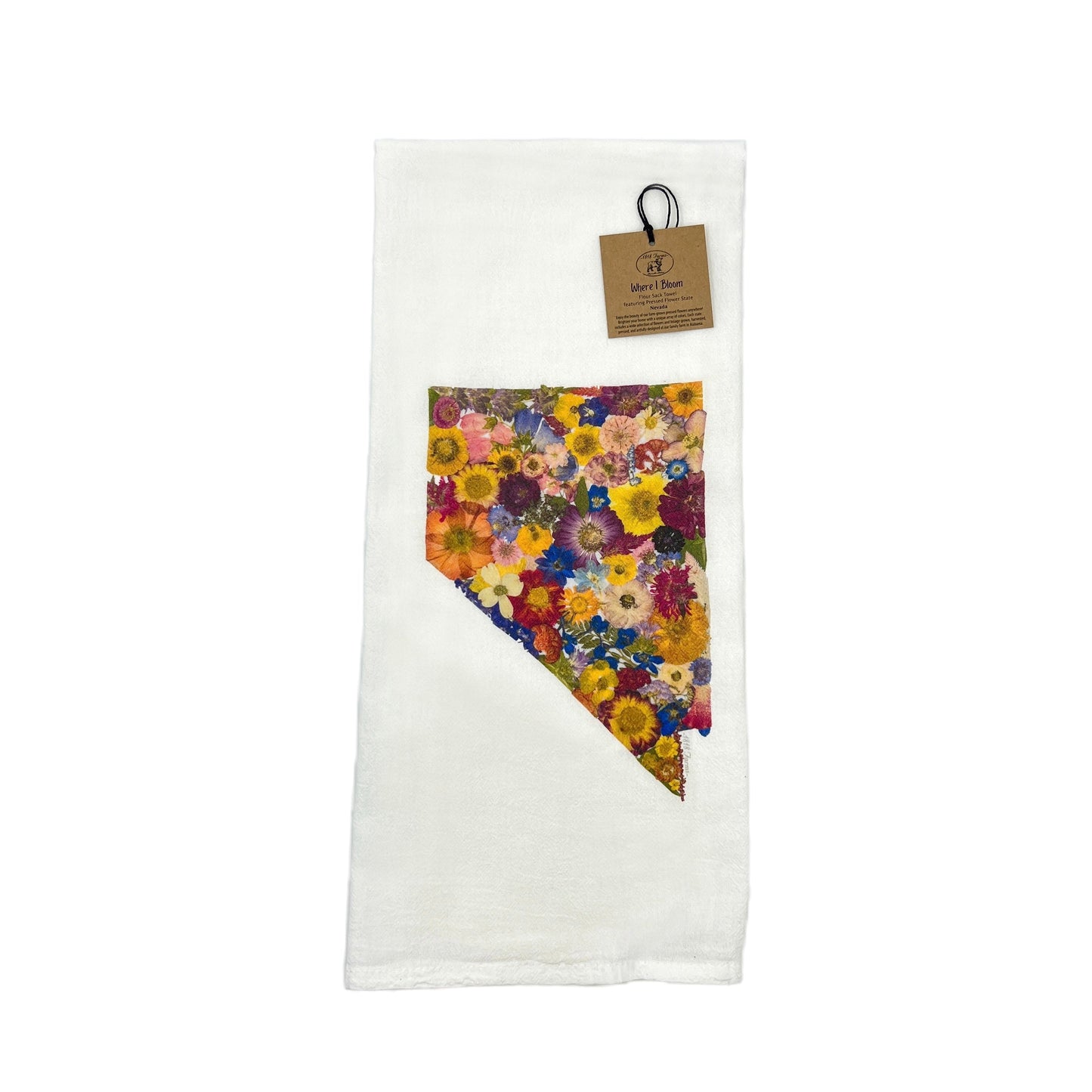 Nevada Themed Flour Sack Towel - "Where I Bloom" Collection Towel 1818 Farms