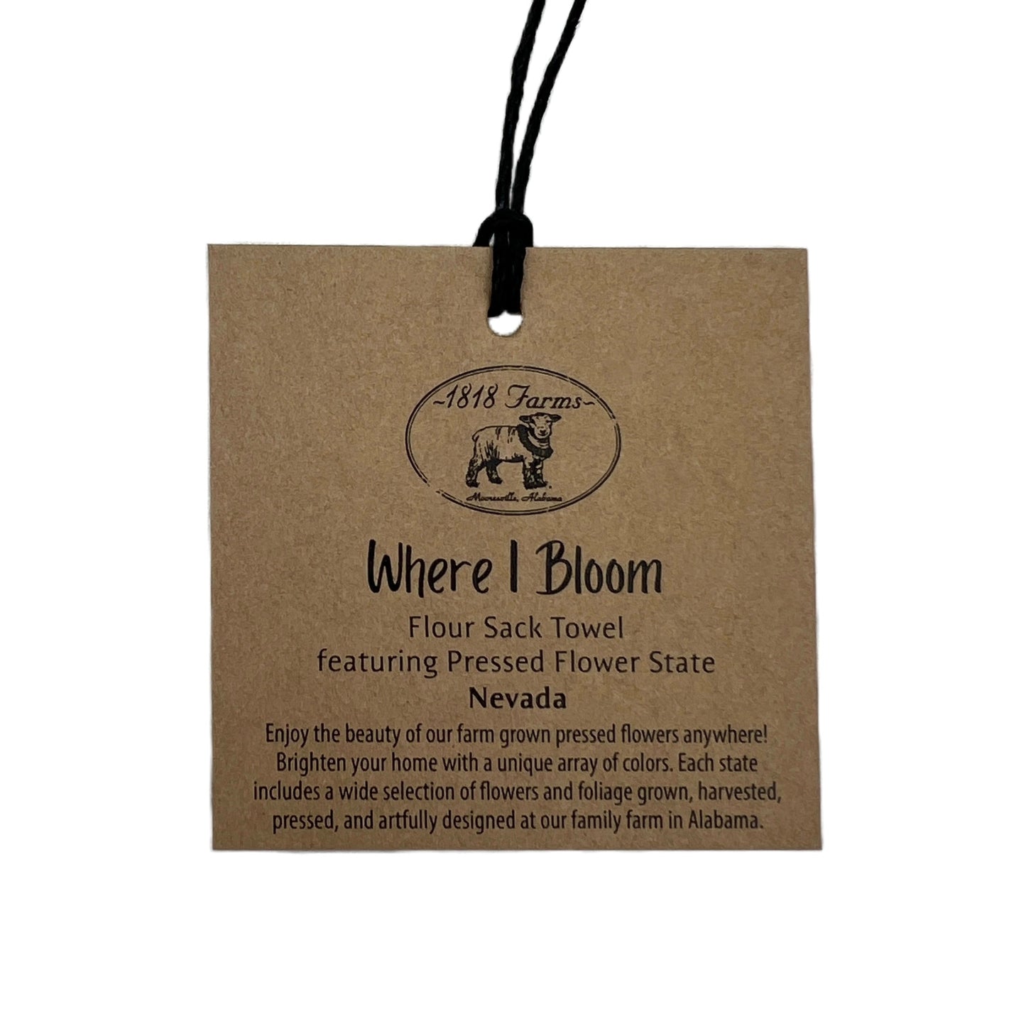 Nevada Themed Flour Sack Towel - "Where I Bloom" Collection Towel 1818 Farms