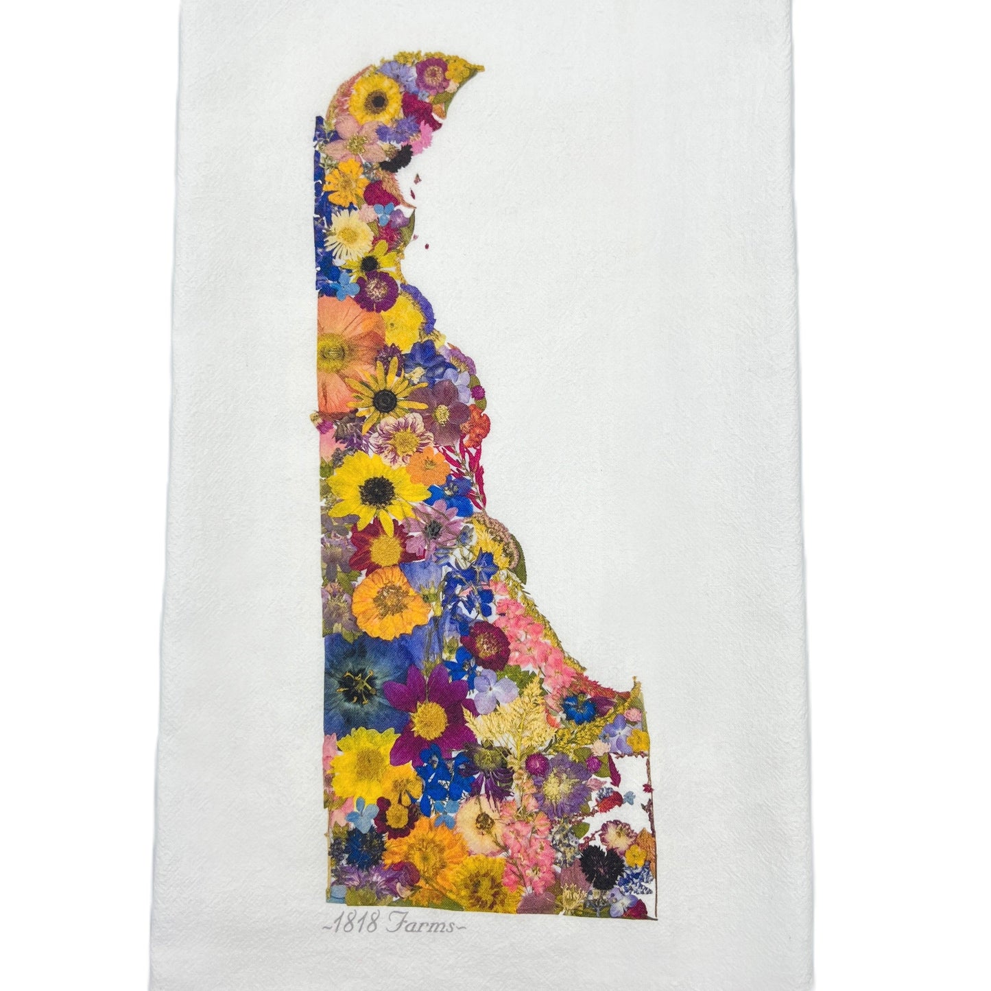 Delaware Themed Flour Sack Towel - "Where I Bloom" Collection Towel 1818 Farms
