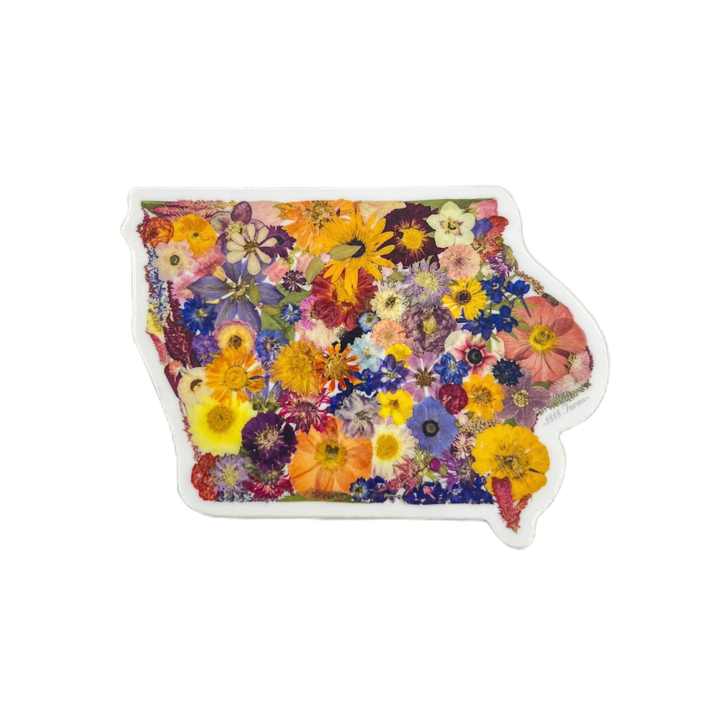 Iowa Themed Vinyl Sticker - "Where I Bloom" Collection Vinyl Sticker 1818 Farms