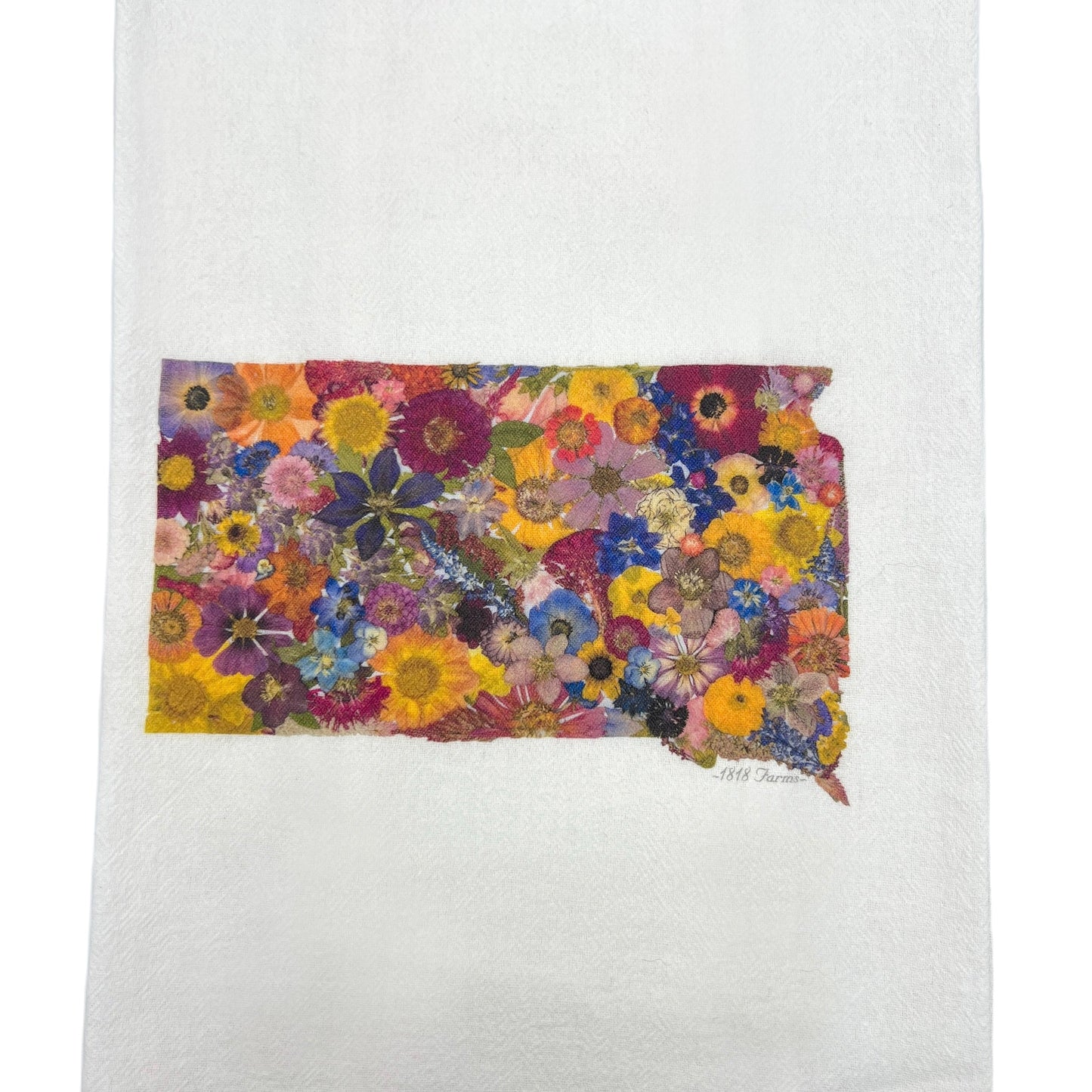 South Dakota Themed Flour Sack Towel - "Where I Bloom" Collection Towel 1818 Farms