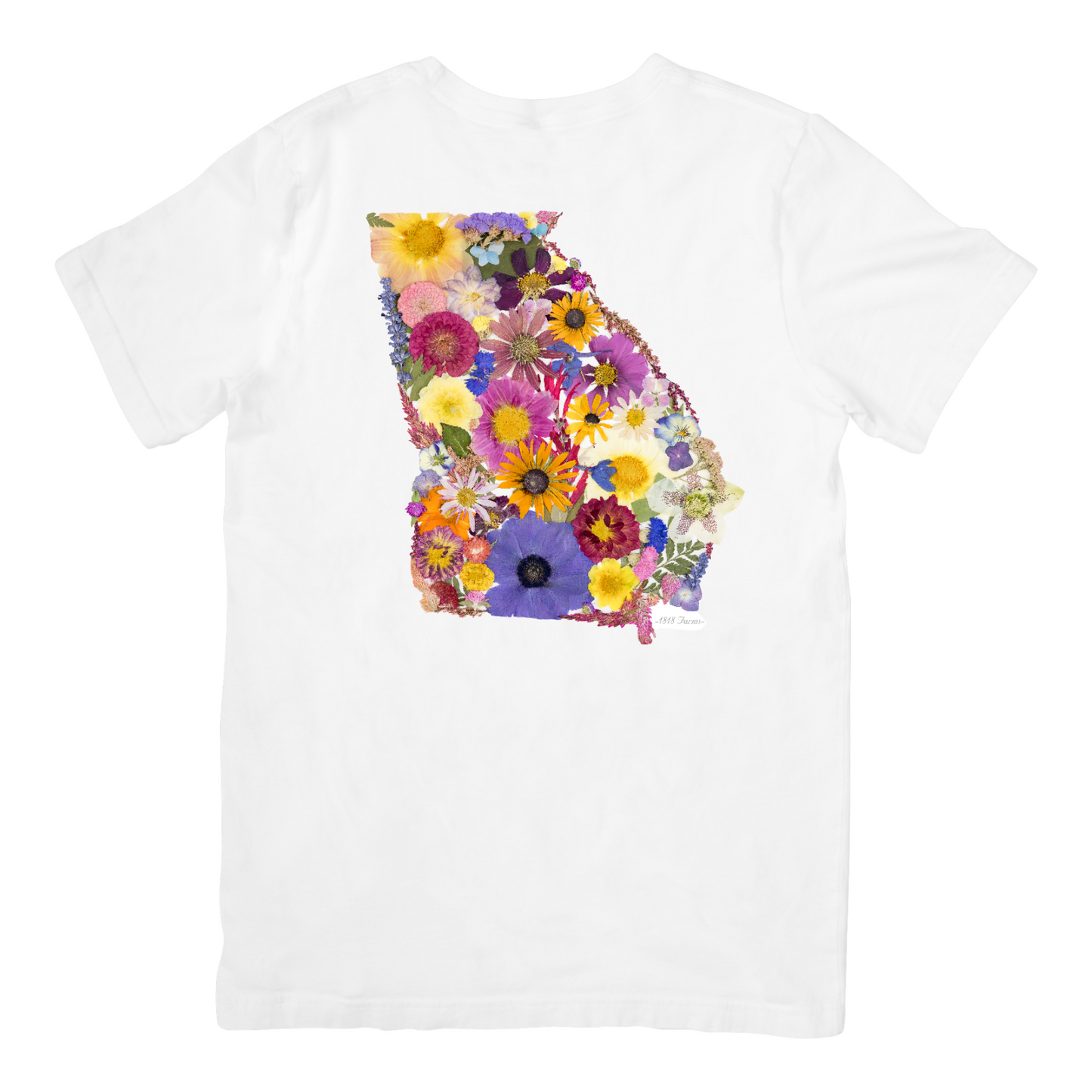 Georgia Themed Comfort Colors Tshirt - "Where I Bloom" Collection T-Shirts 1818 Farms Small White