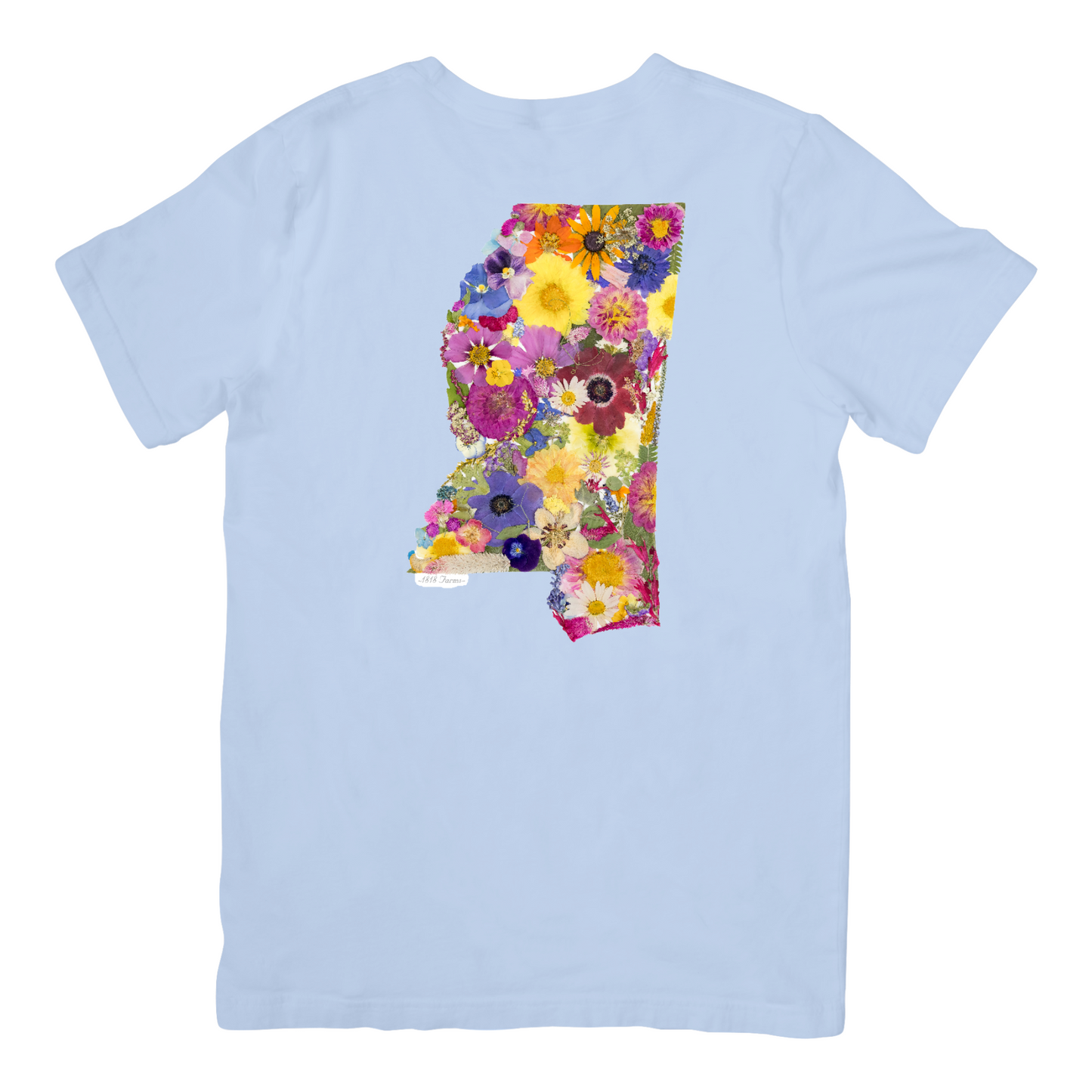 Mississippi Themed Comfort Colors Tshirt - "Where I Bloom" Collection T-Shirts 1818 Farms Small Chambray Blue