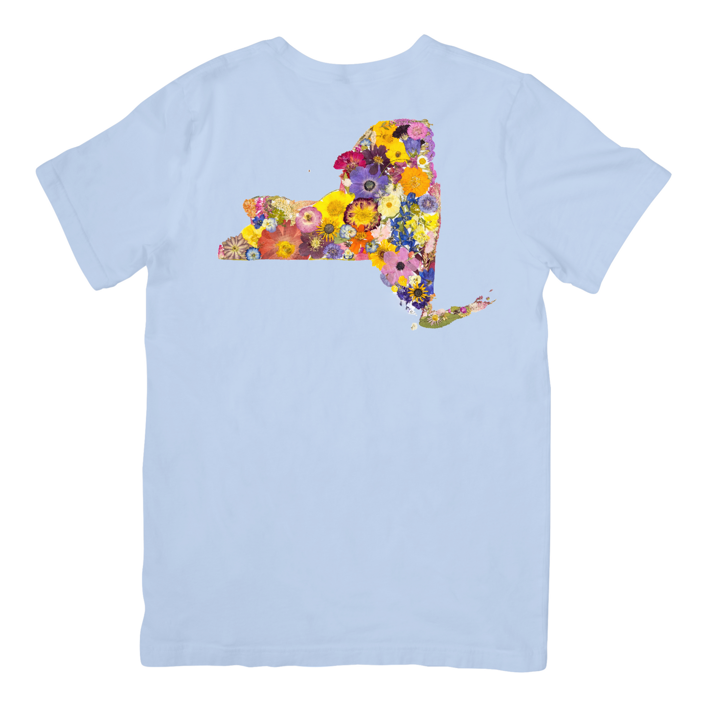New York Themed Comfort Colors Tshirt - "Where I Bloom" Collection T-Shirts 1818 Farms Small Chambray Blue