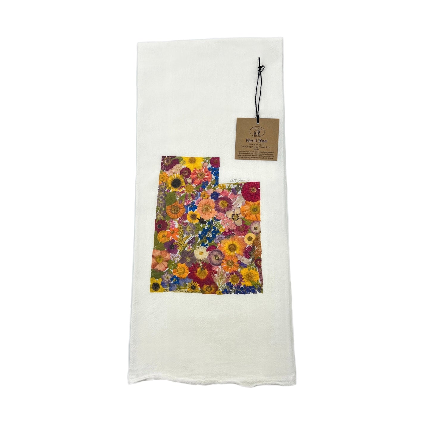 Utah Themed Flour Sack Towel - "Where I Bloom" Collection Towel 1818 Farms