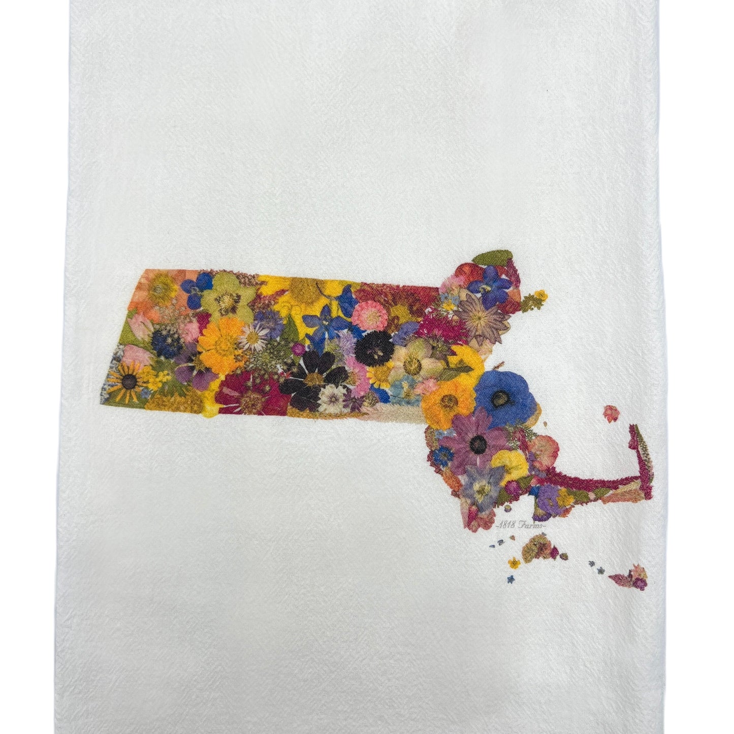 Massachusetts Themed Flour Sack Towel - "Where I Bloom" Collection Towel 1818 Farms