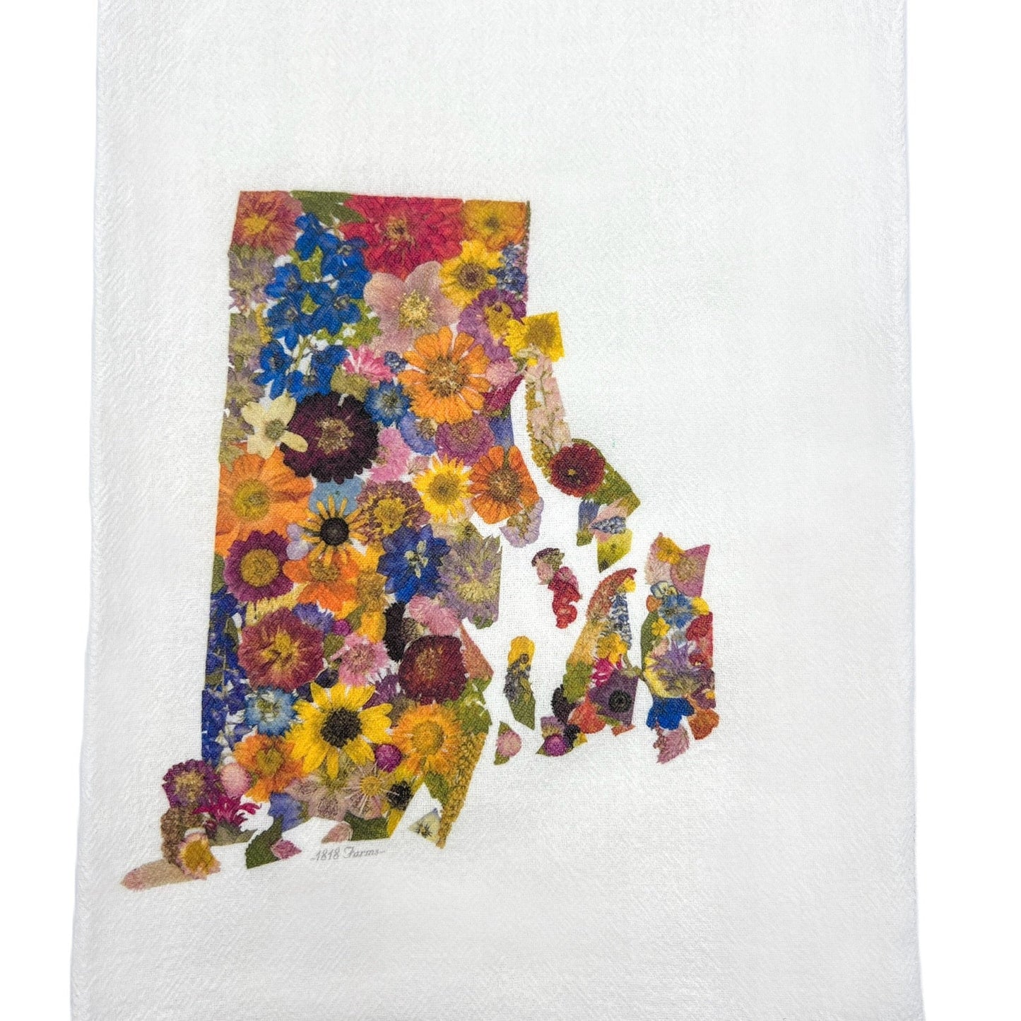 Rhode Island Themed Flour Sack Towel - "Where I Bloom" Collection Towel 1818 Farms
