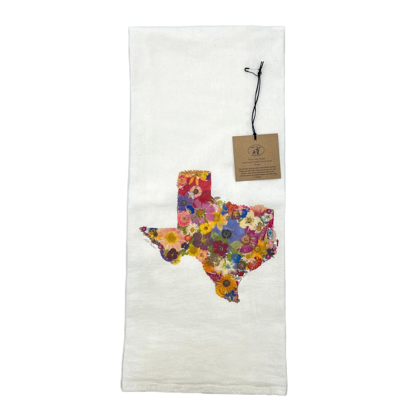 State Themed Flour Sack Towel - "Where I Bloom" Collection Towel 1818 Farms Texas