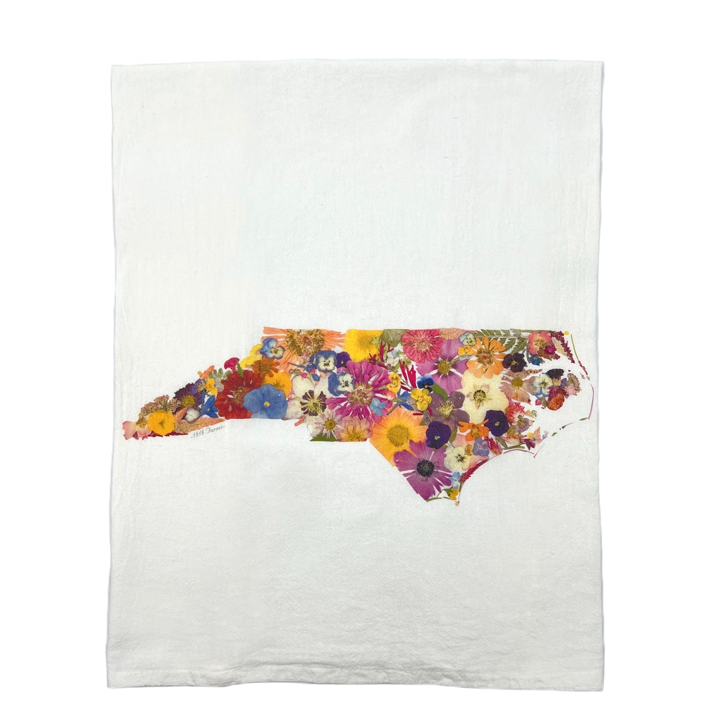 State Themed Flour Sack Towel - "Where I Bloom" Collection Towel 1818 Farms North Carolina