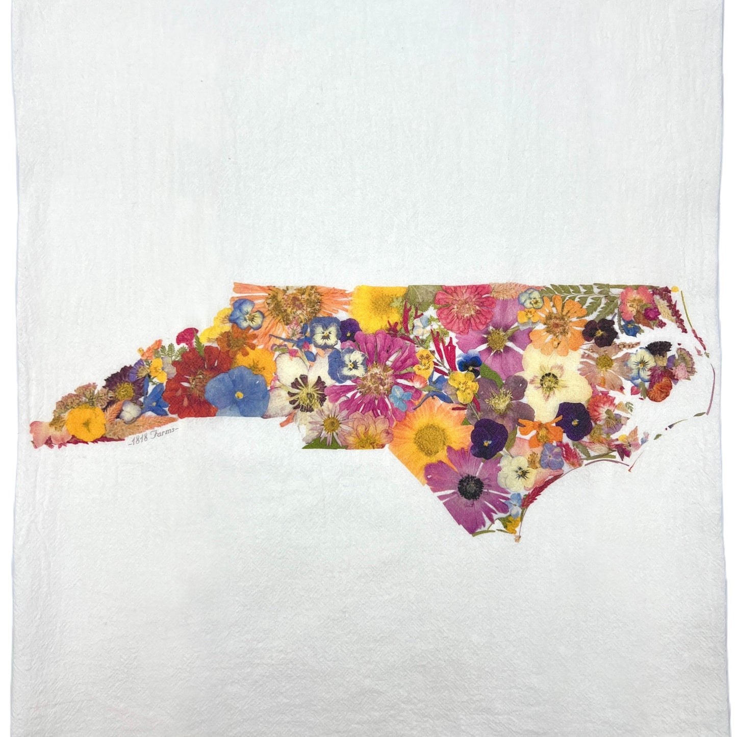 North Carolina Themed Flour Sack Towel - "Where I Bloom" Collection Towel 1818 Farms