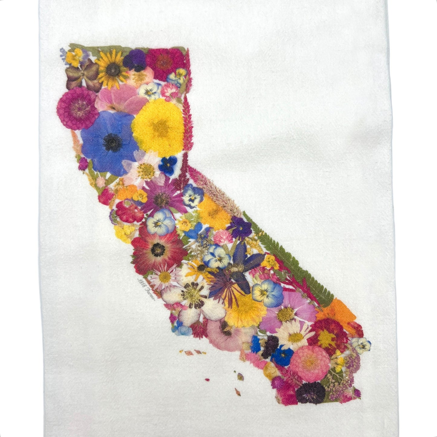California Themed Flour Sack Towel - "Where I Bloom" Collection Towel 1818 Farms