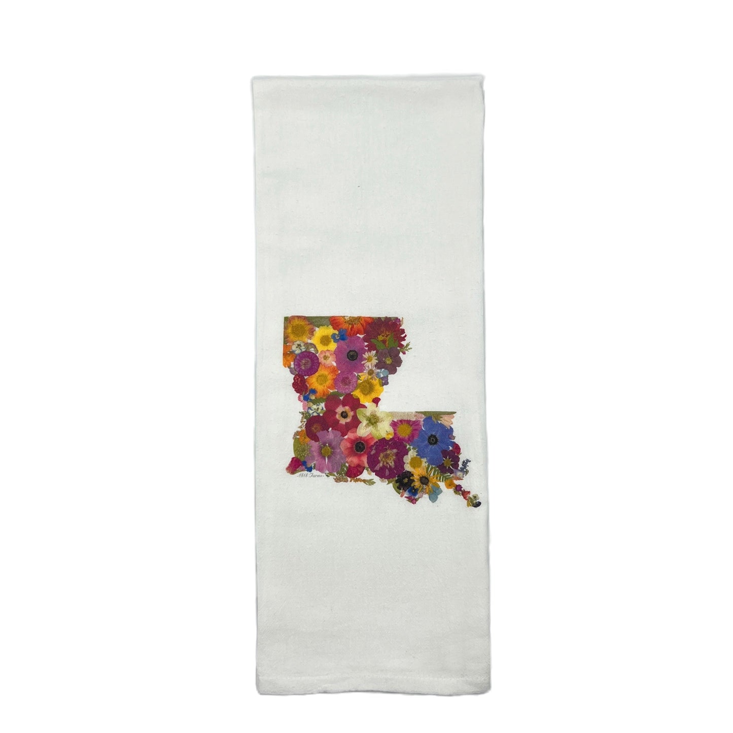 State Themed Flour Sack Towel - "Where I Bloom" Collection Towel 1818 Farms Louisiana
