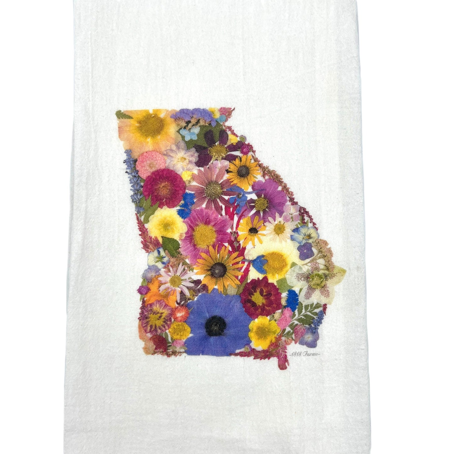 Georgia Themed Flour Sack Towel - "Where I Bloom" Collection Towel 1818 Farms