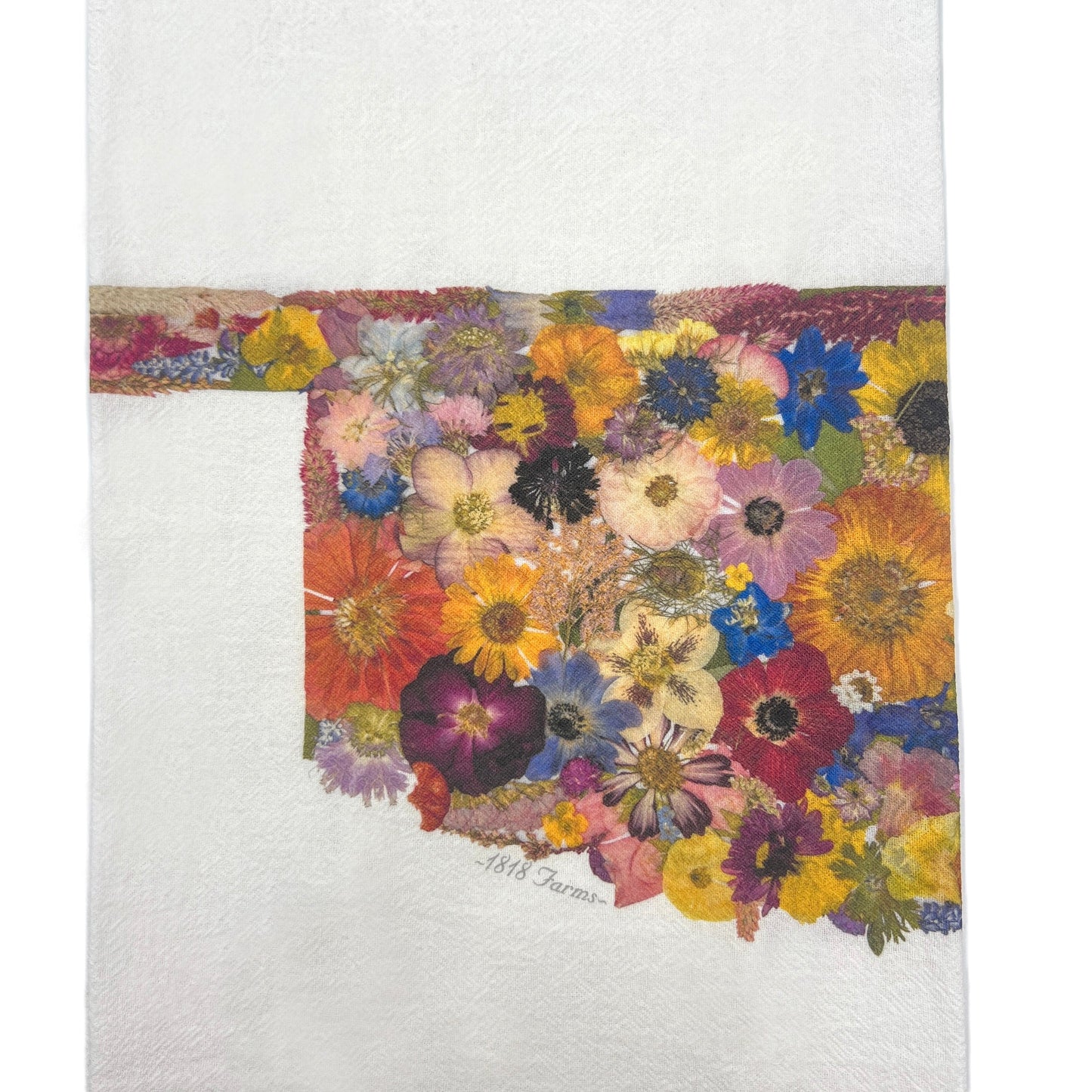 Oklahoma Themed Flour Sack Towel - "Where I Bloom" Collection Towel 1818 Farms