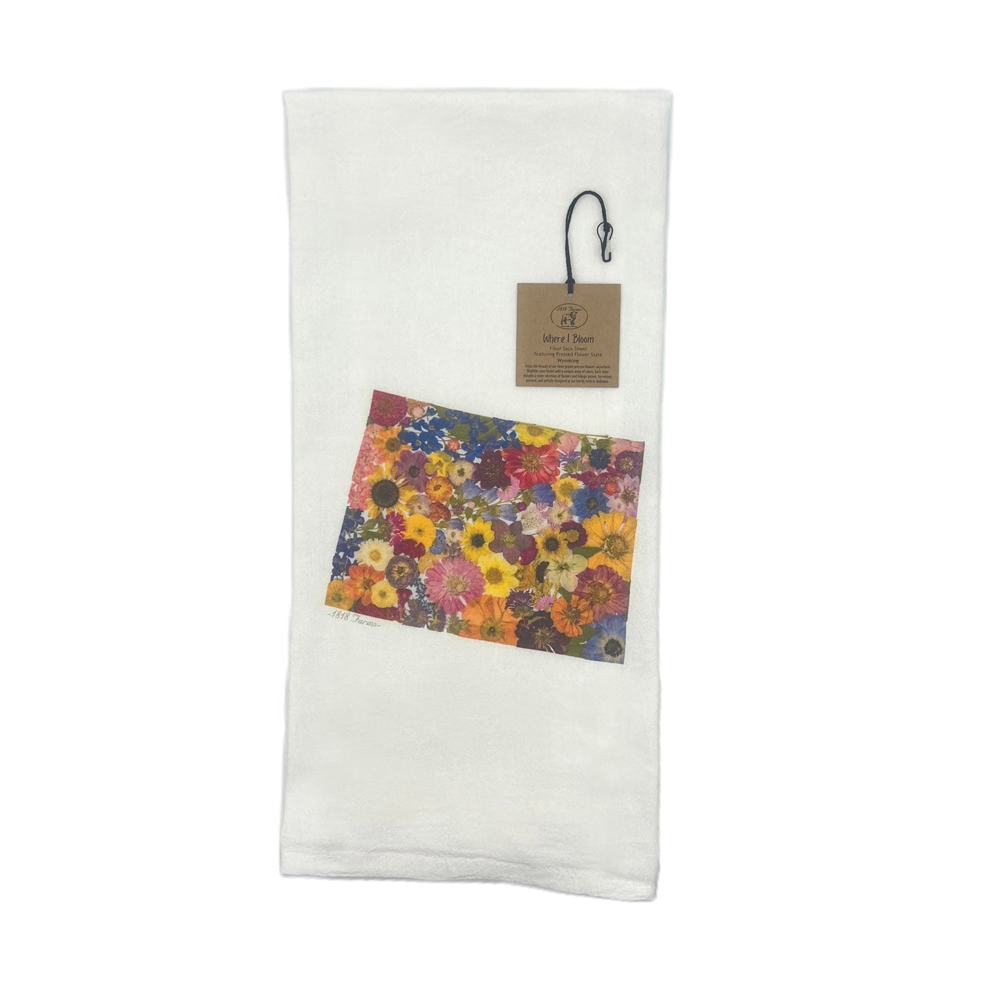 Wyoming Themed Flour Sack Towel - "Where I Bloom" Collection Towel 1818 Farms