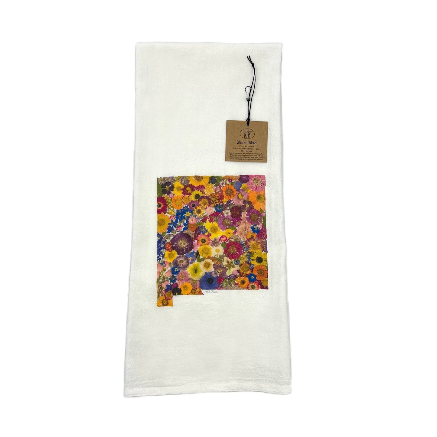 New Mexico Themed Flour Sack Towel - "Where I Bloom" Collection Towel 1818 Farms