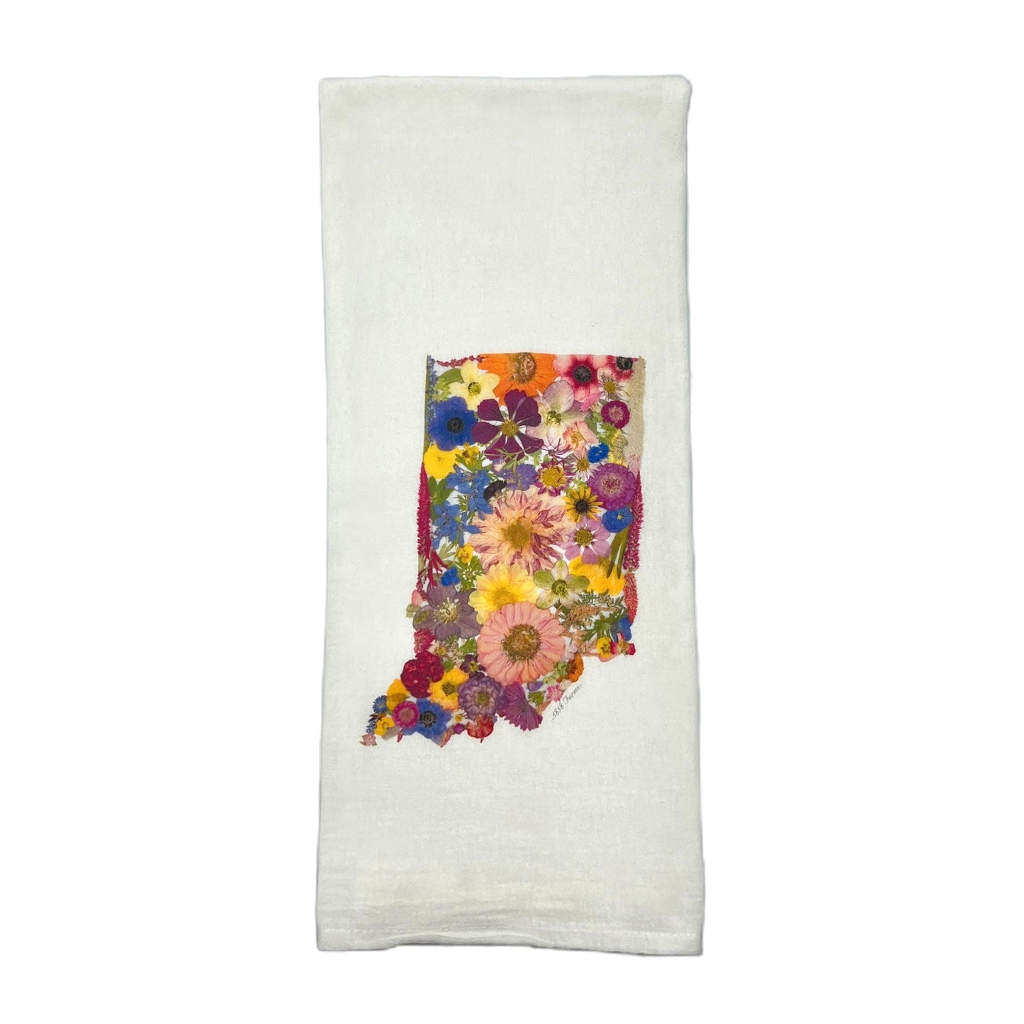 Indiana Themed Flour Sack Towel - "Where I Bloom" Collection Towel 1818 Farms
