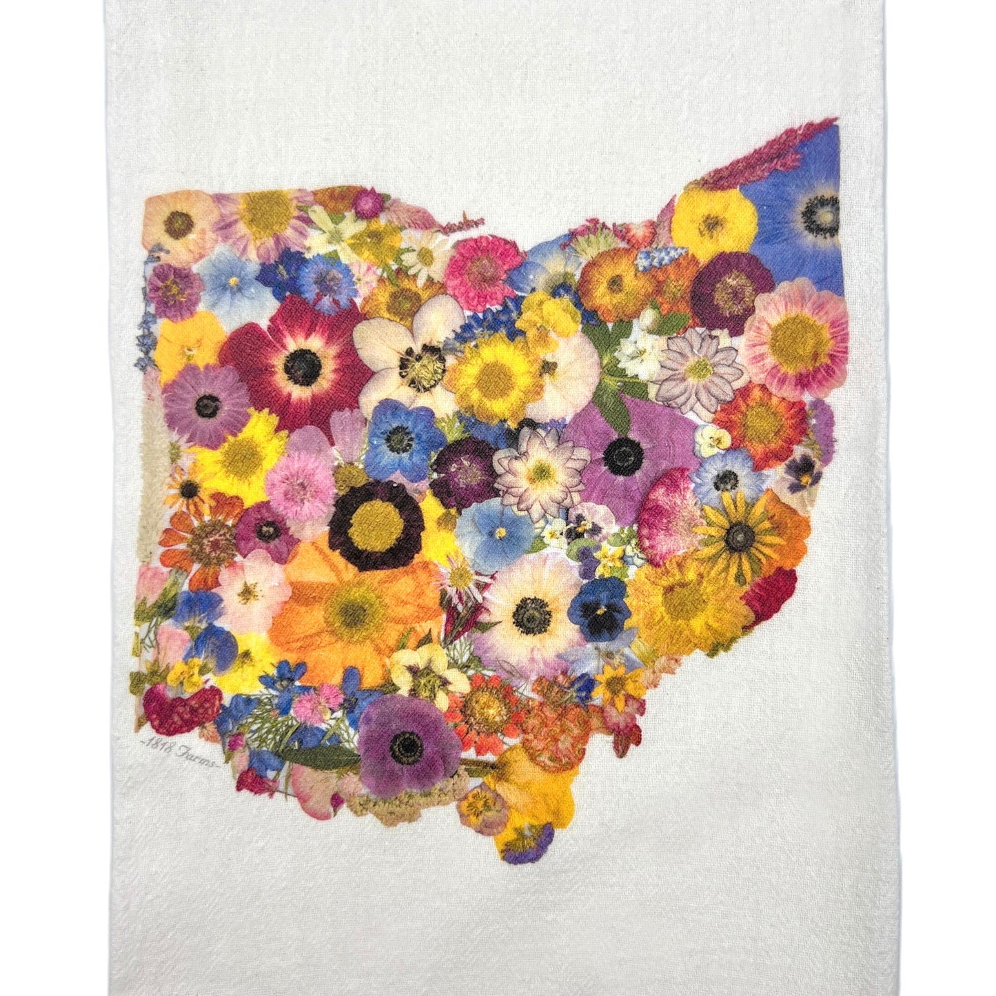 Ohio Themed Flour Sack Towel - "Where I Bloom" Collection Towel 1818 Farms