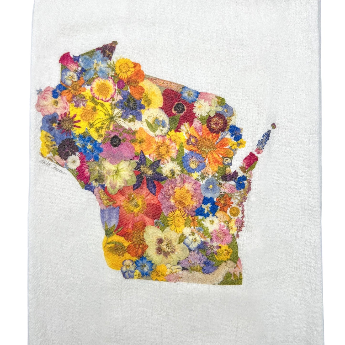 Wisconsin Themed Flour Sack Towel - "Where I Bloom" Collection Towel 1818 Farms