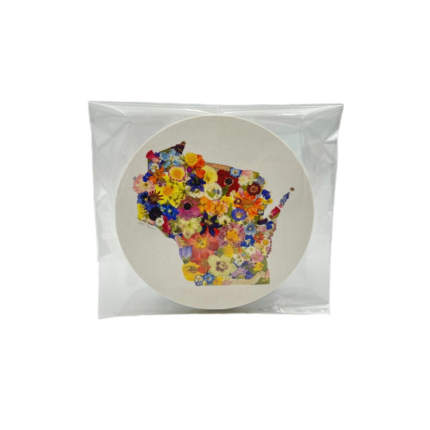 Wisconsin Themed Coasters (Set of 6) - "Where I Bloom" Collection Coaster 1818 Farms