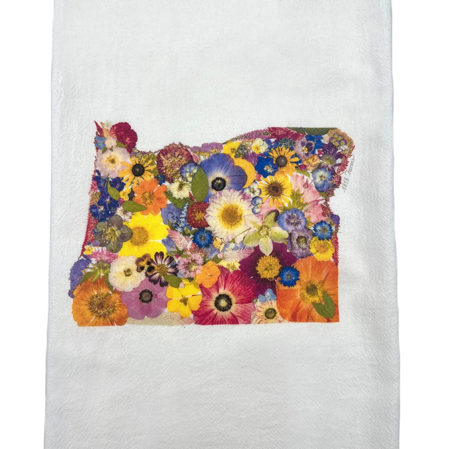 Oregon Themed Flour Sack Towel - "Where I Bloom" Collection Towel 1818 Farms