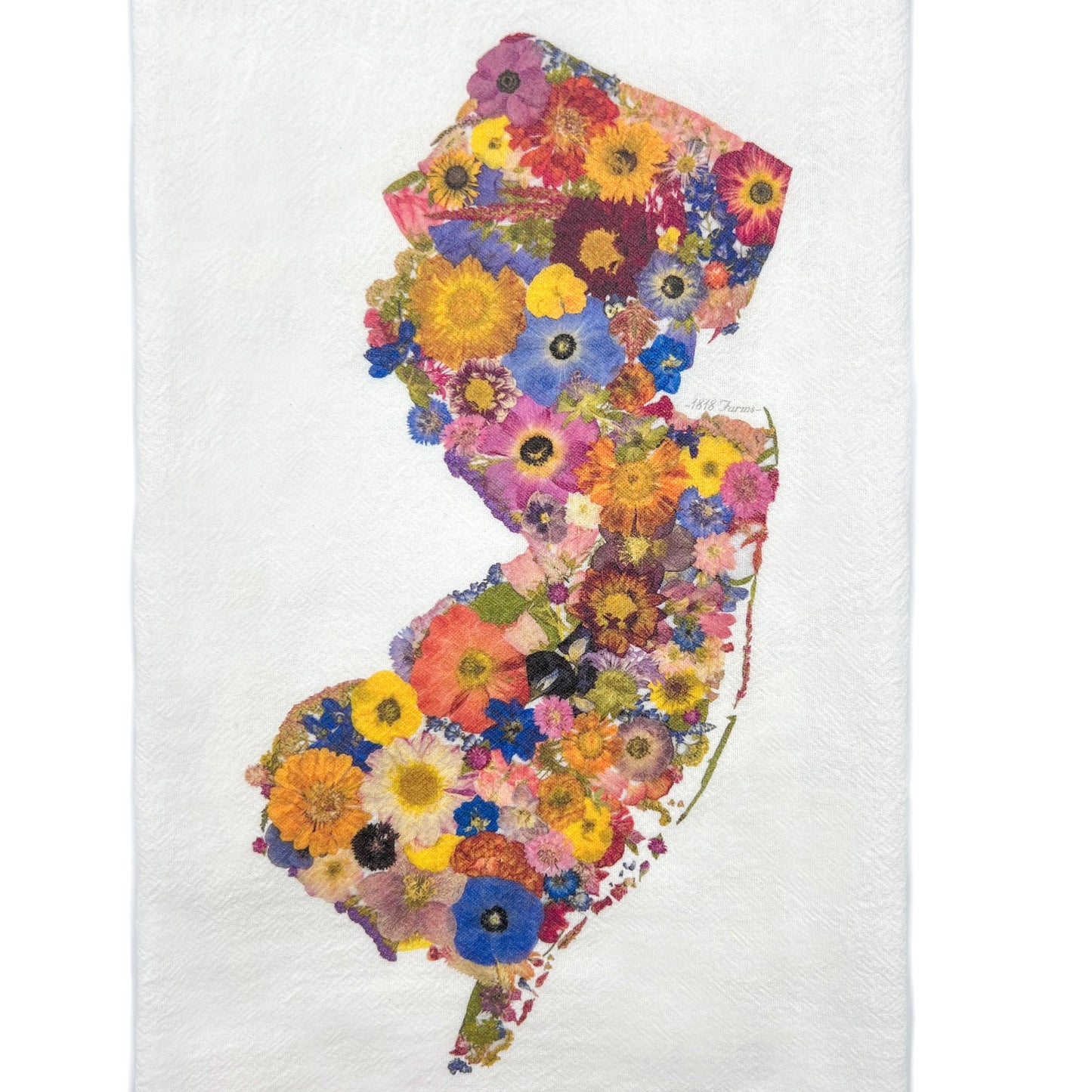 New Jersey Themed Flour Sack Towel - "Where I Bloom" Collection Towel 1818 Farms