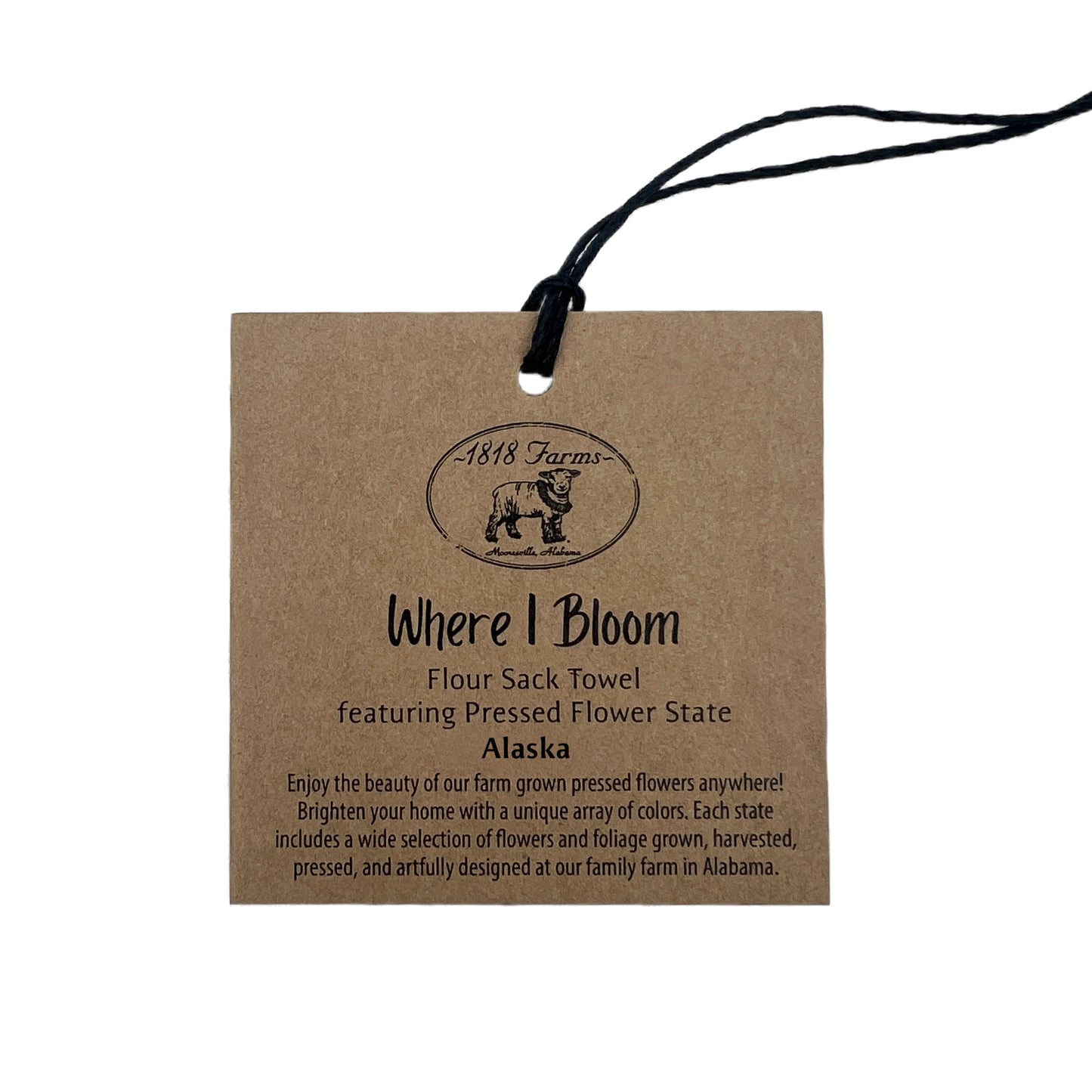 Alaska Themed Flour Sack Towel - "Where I Bloom" Collection Towel 1818 Farms