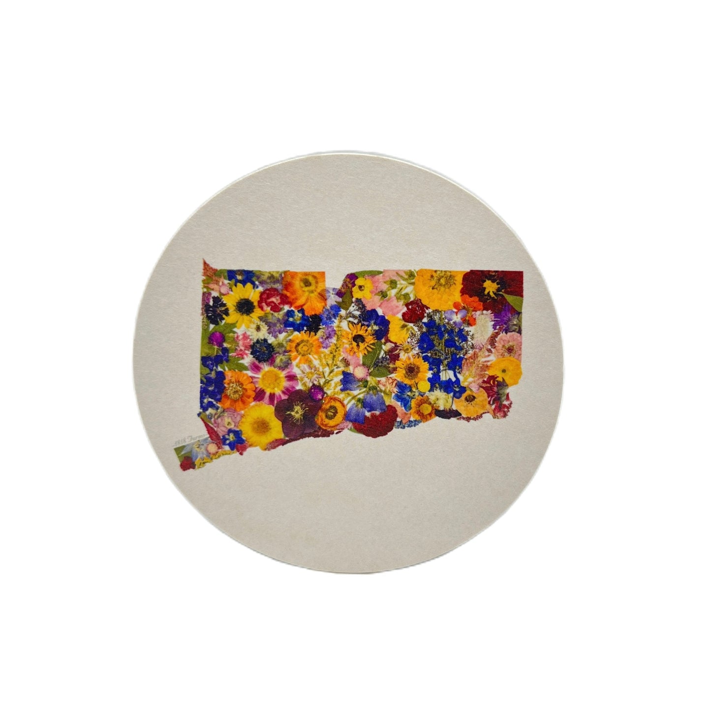 Connecticut Themed Coasters (Set of 6) - "Where I Bloom" Collection Coaster 1818 Farms