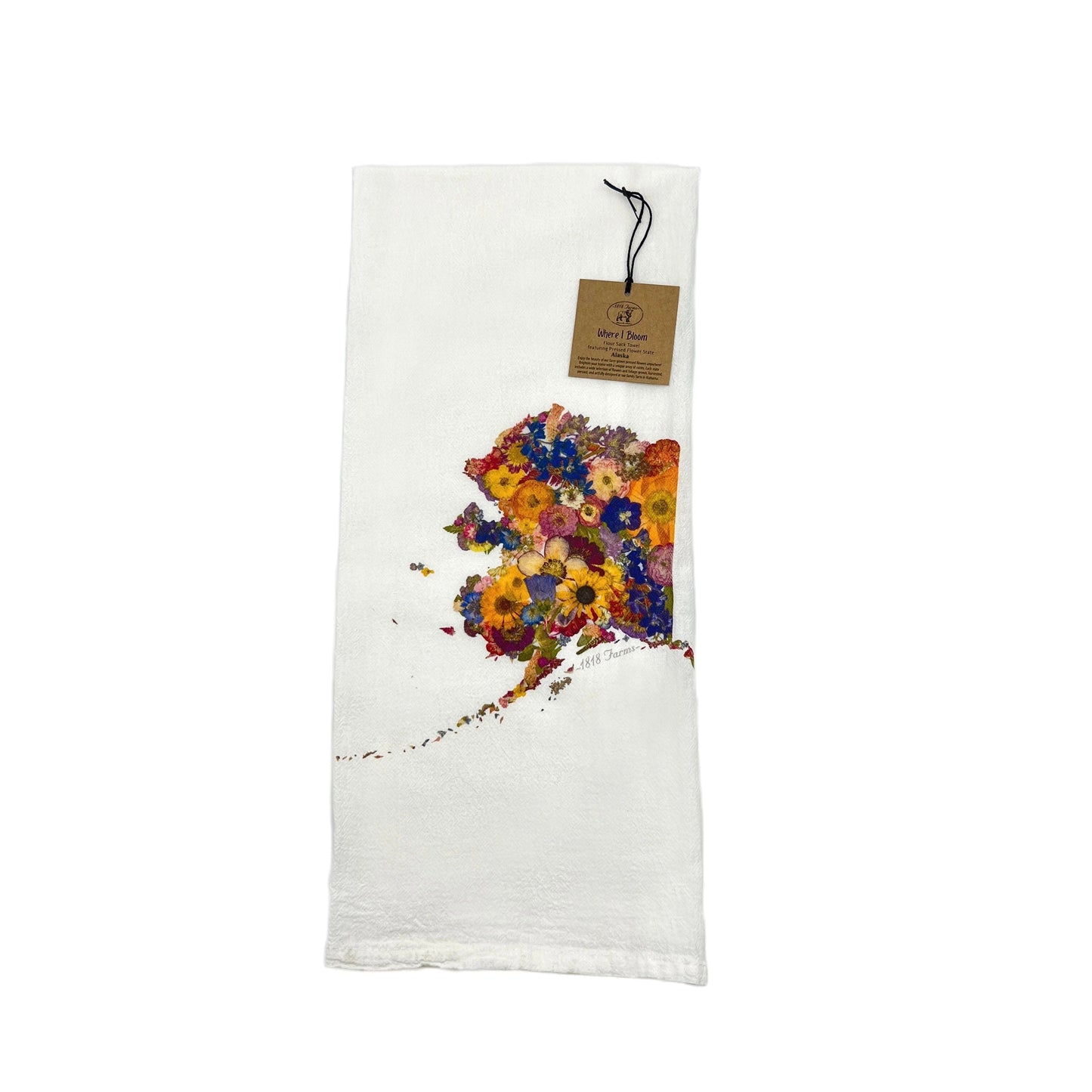 Alaska Themed Flour Sack Towel - "Where I Bloom" Collection Towel 1818 Farms