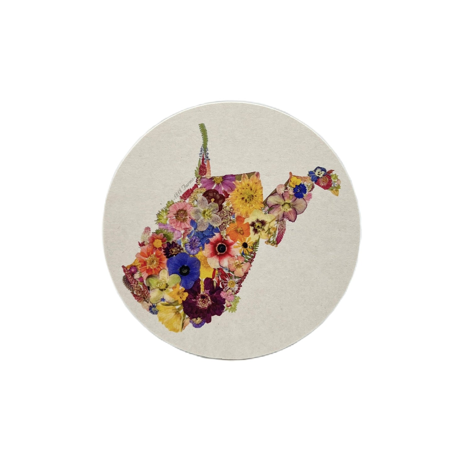 West Virginia Themed Coasters (Set of 6) - "Where I Bloom" Collection Coaster 1818 Farms