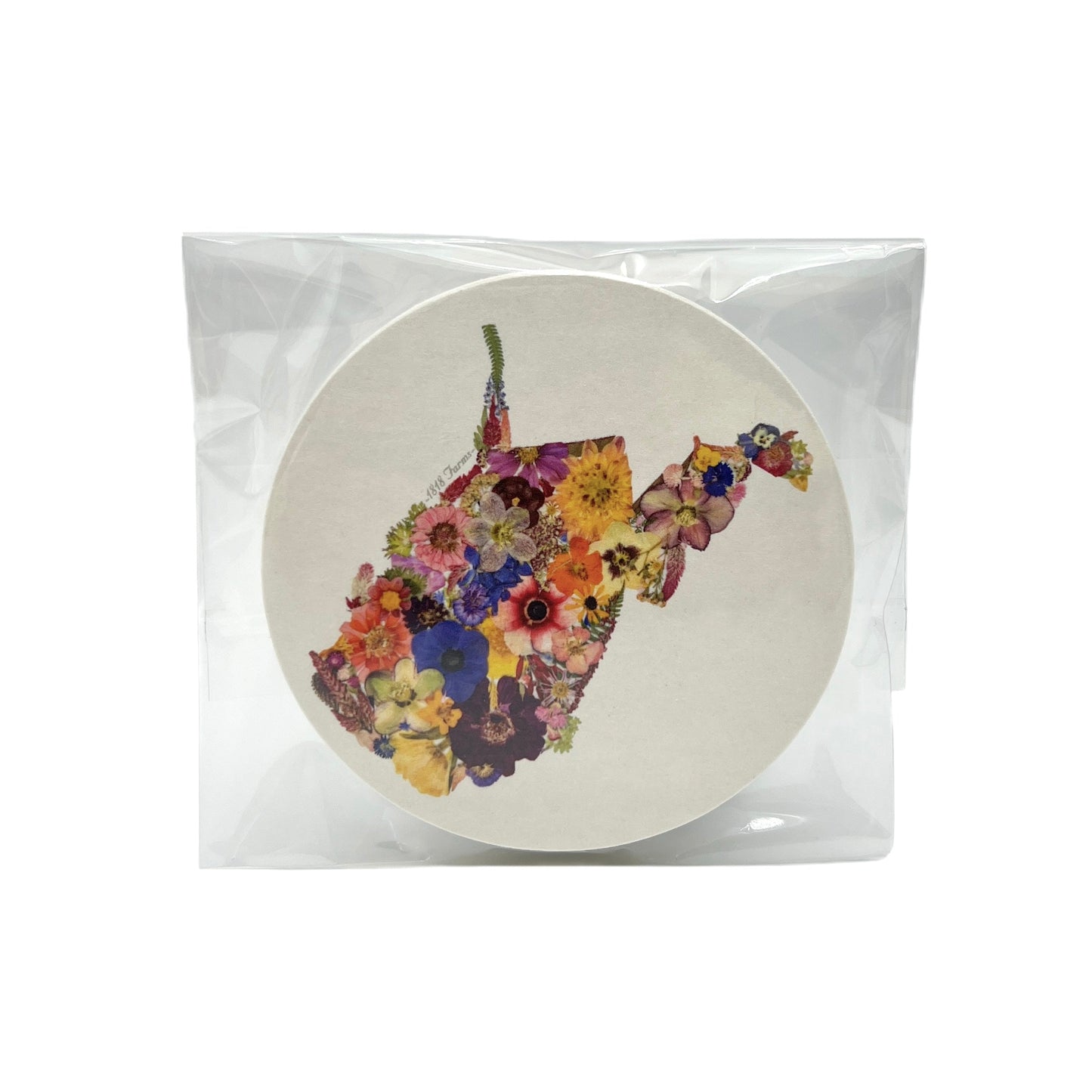West Virginia Themed Coasters (Set of 6) - "Where I Bloom" Collection Coaster 1818 Farms