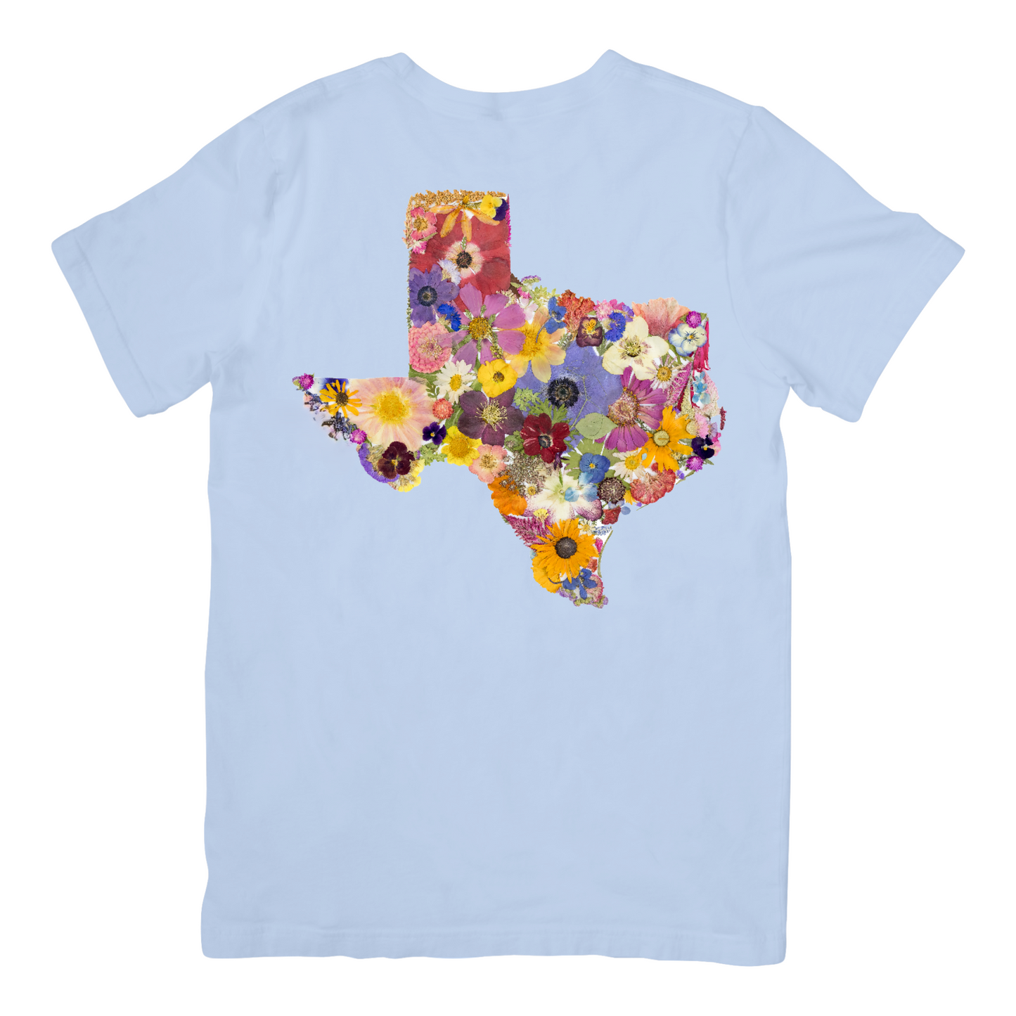 Texas Themed Comfort Colors Tshirt - "Where I Bloom" Collection T-Shirts 1818 Farms Small Chambray Blue