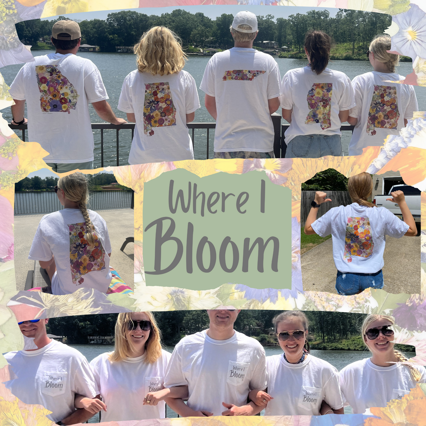 Mississippi Themed Comfort Colors Tshirt - "Where I Bloom" Collection T-Shirts 1818 Farms