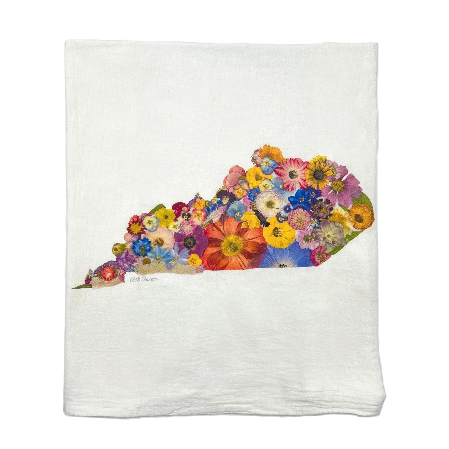 State Themed Flour Sack Towel - "Where I Bloom" Collection Towel 1818 Farms Kentucky