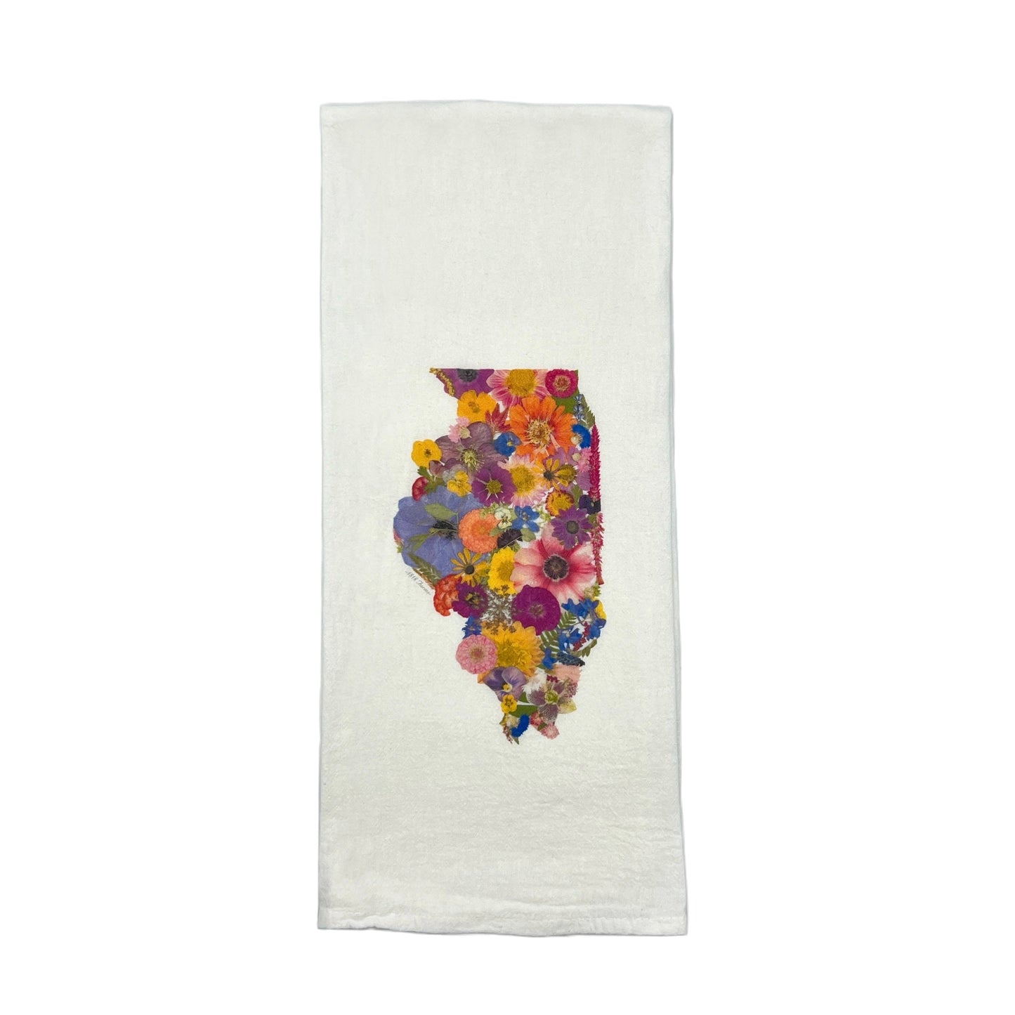 State Themed Flour Sack Towel - "Where I Bloom" Collection Towel 1818 Farms Illinois