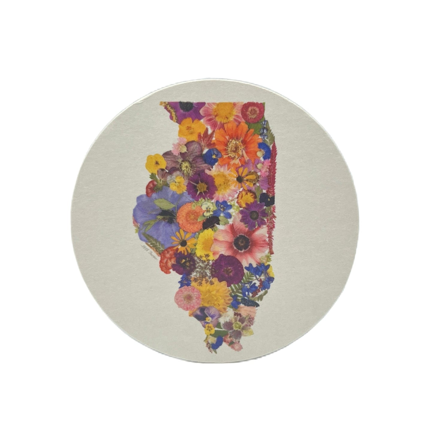 State Themed Coasters (Set of 6) - "Where I Bloom" Collection Coaster 1818 Farms Illinois