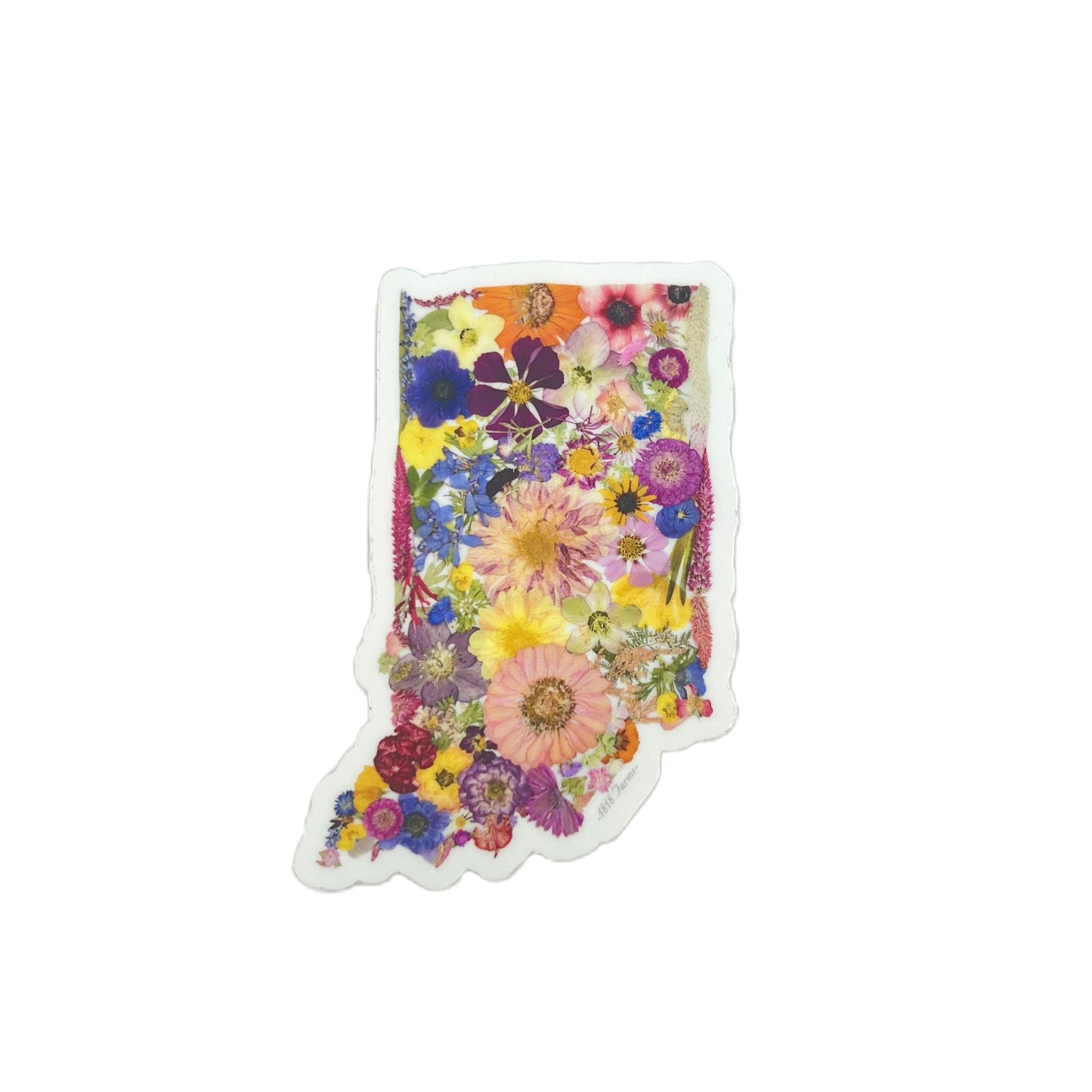 State Themed Vinyl Sticker - "Where I Bloom" Collection Vinyl Sticker 1818 Farms Indiana