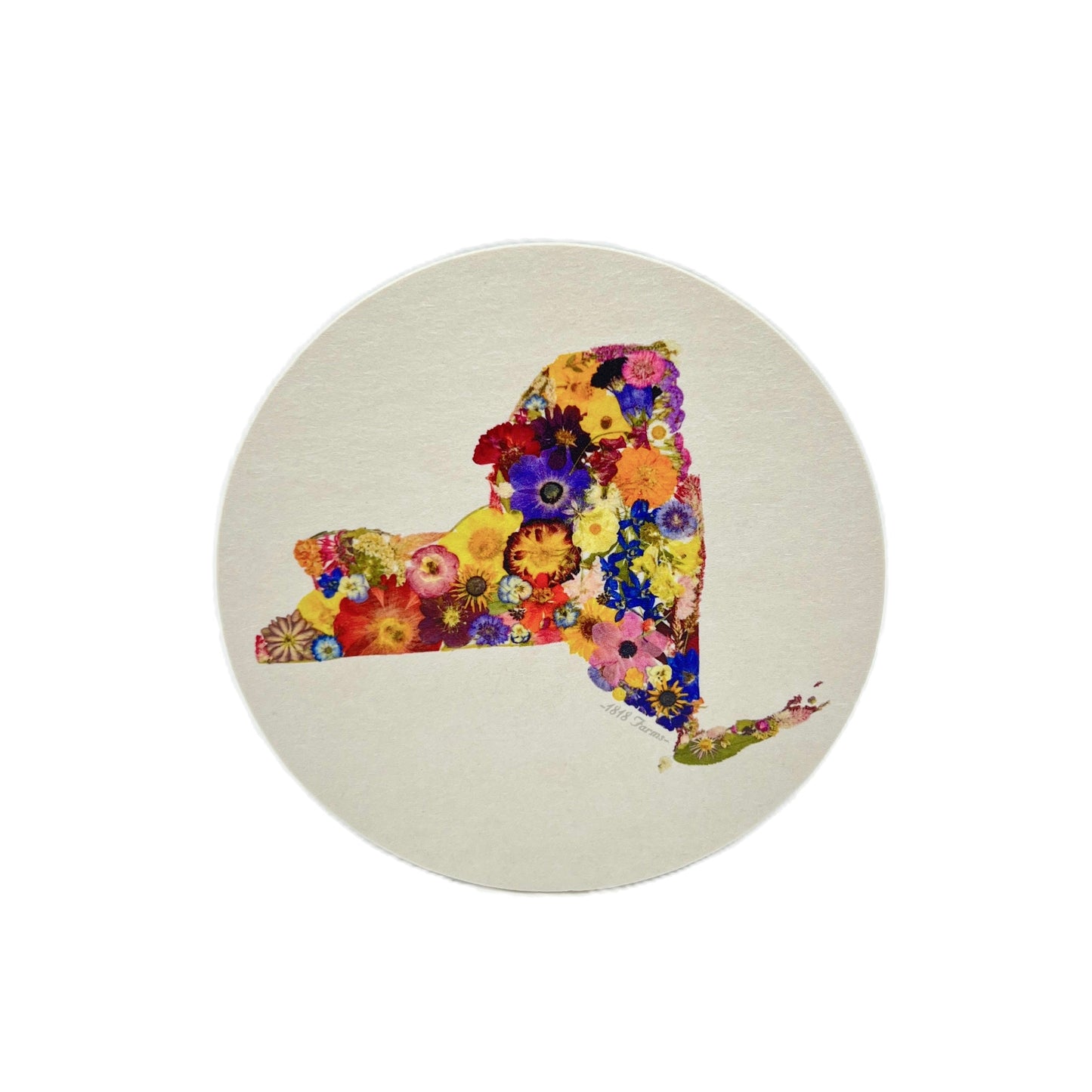 State Themed Coasters (Set of 6) - "Where I Bloom" Collection Coaster 1818 Farms New York