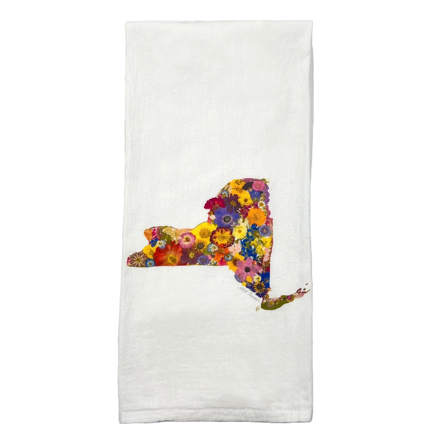 State Themed Flour Sack Towel - "Where I Bloom" Collection Towel 1818 Farms New York