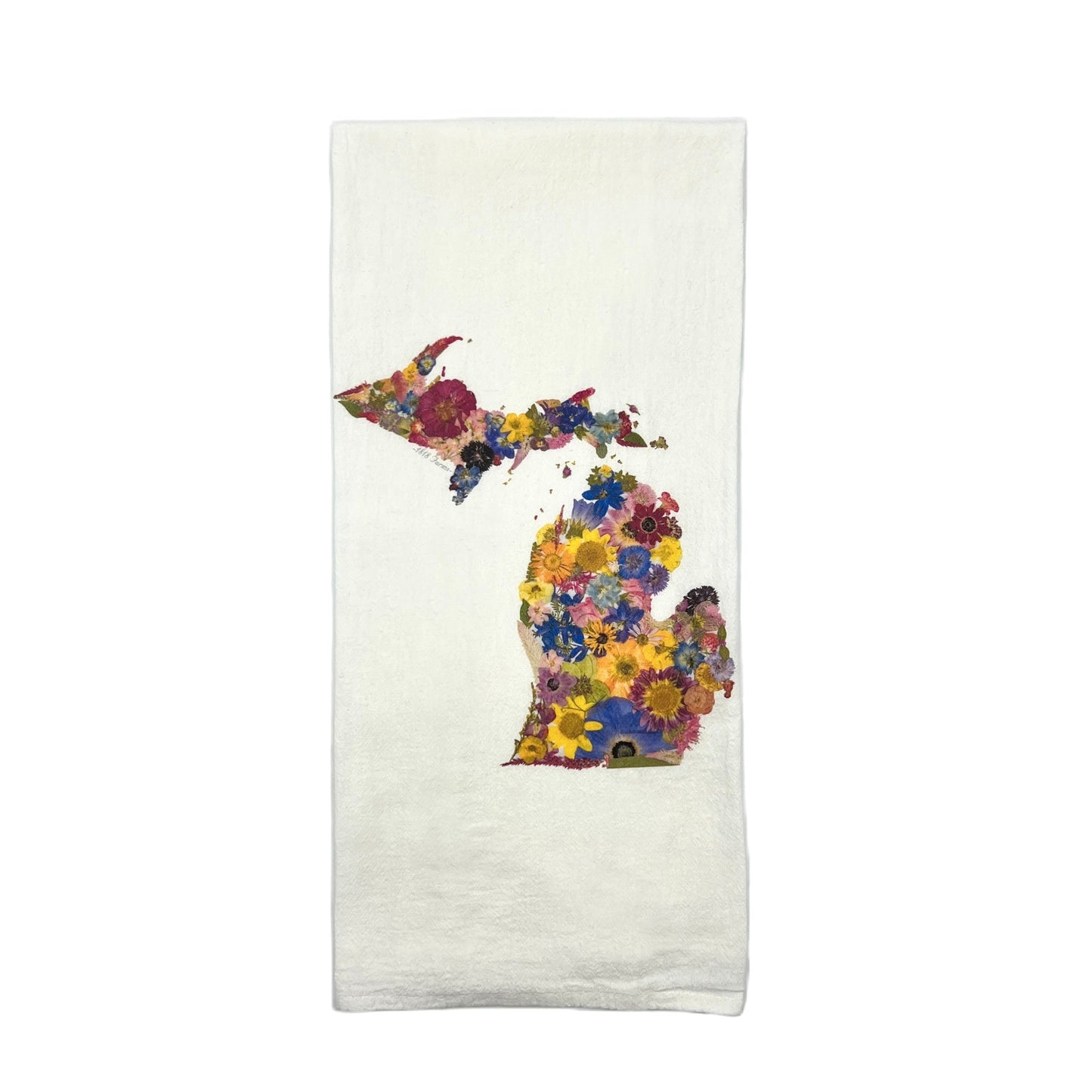 State Themed Flour Sack Towel - "Where I Bloom" Collection Towel 1818 Farms Michigan