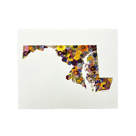 State Themed Giclée Print 11" x "14 - "Where I Bloom" Collection Giclee Art Print 1818 Farms Maryland  