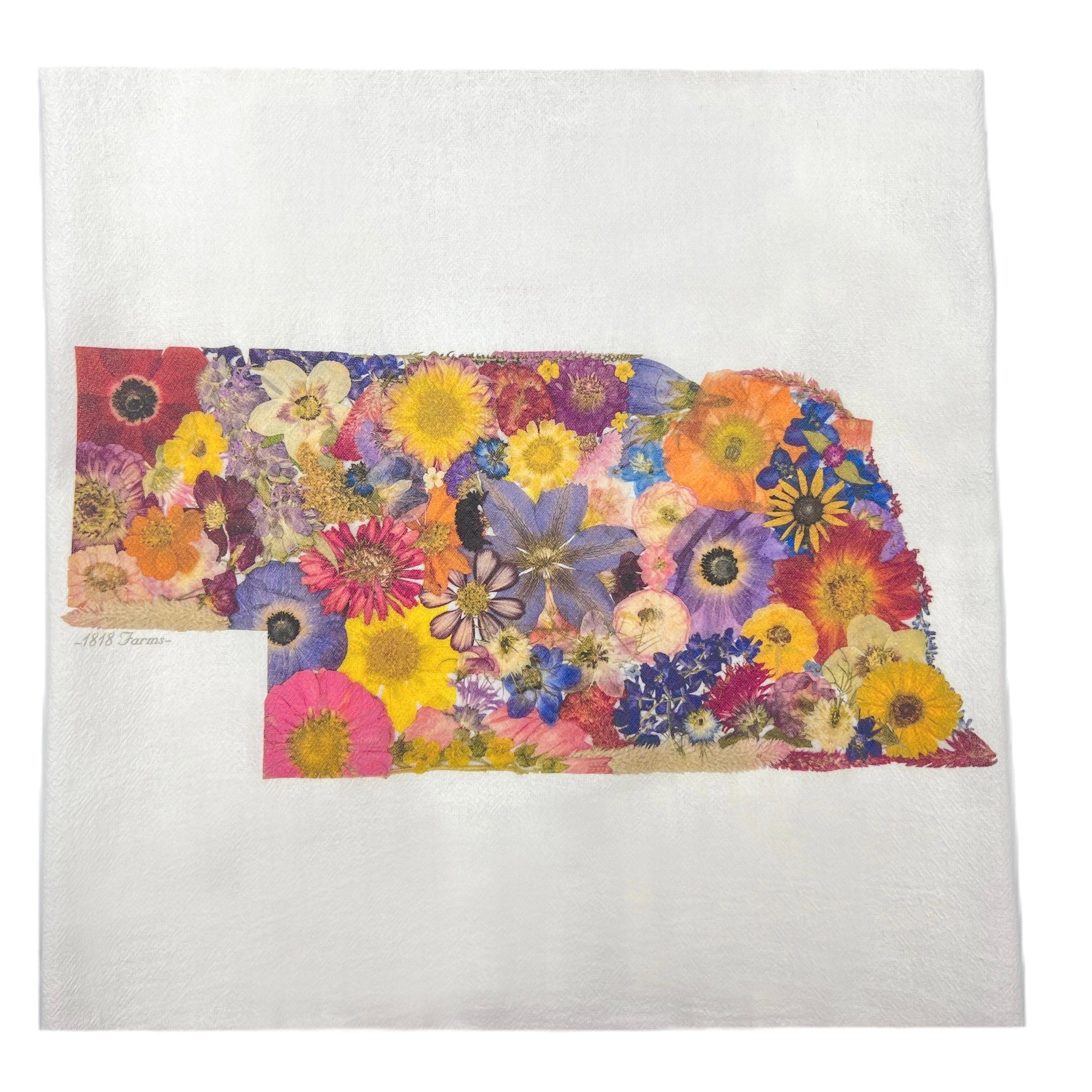 Nebraska Themed Flour Sack Towel - "Where I Bloom" Collection Towel 1818 Farms