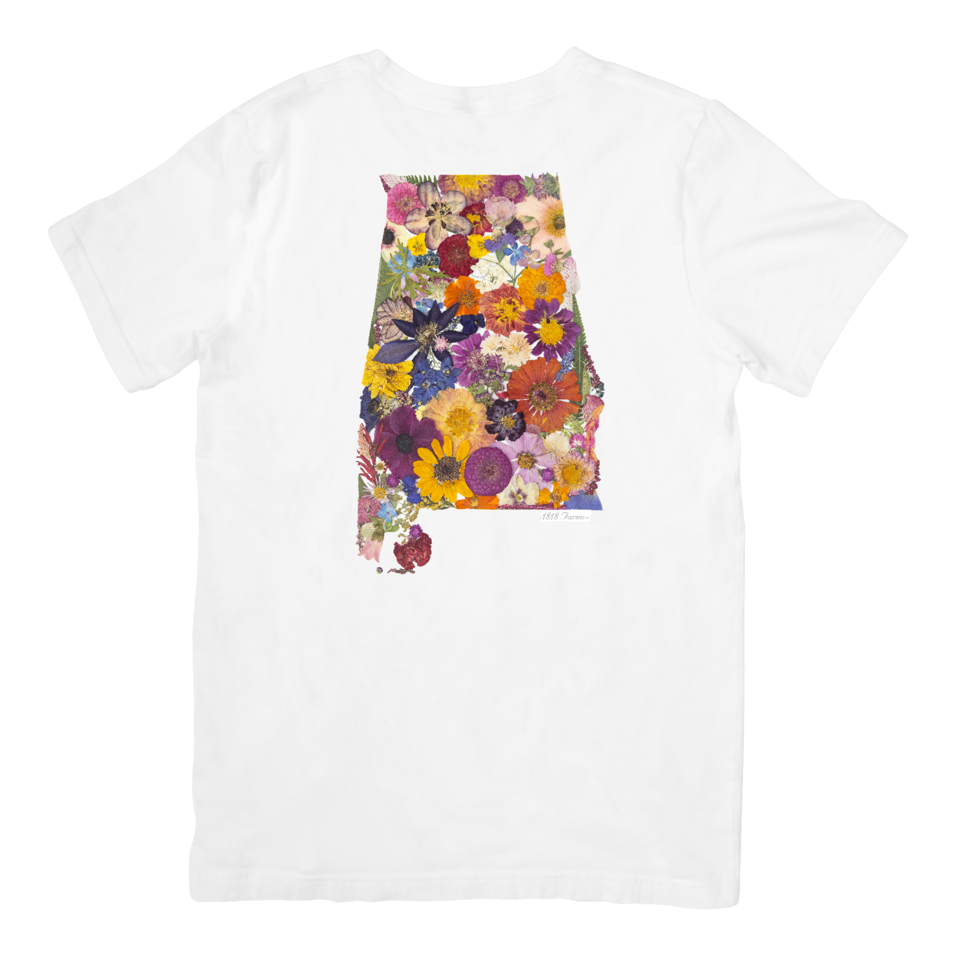 State Themed Comfort Colors Tshirt - "Where I Bloom" Collection TShirt 1818 Farms White Small Alabama