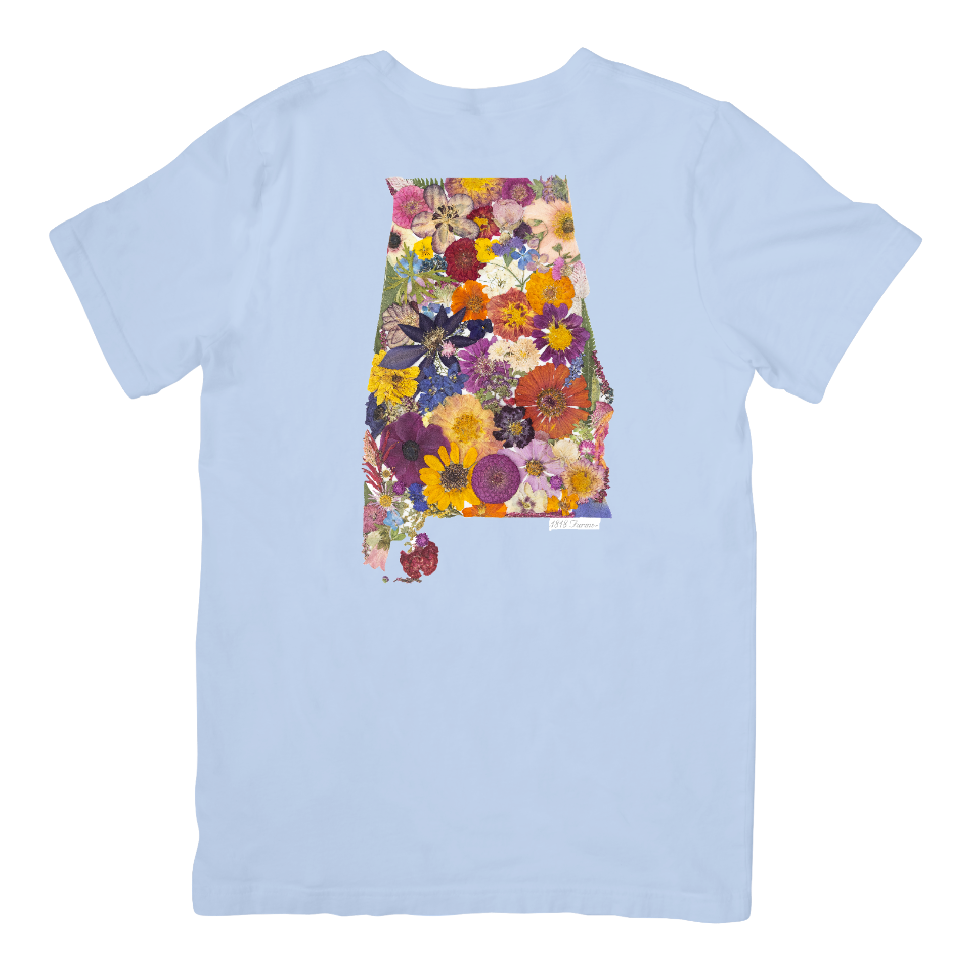 Alabama Themed Comfort Colors Tshirt - "Where I Bloom" Collection T-Shirts 1818 Farms Chambray Blue Small 