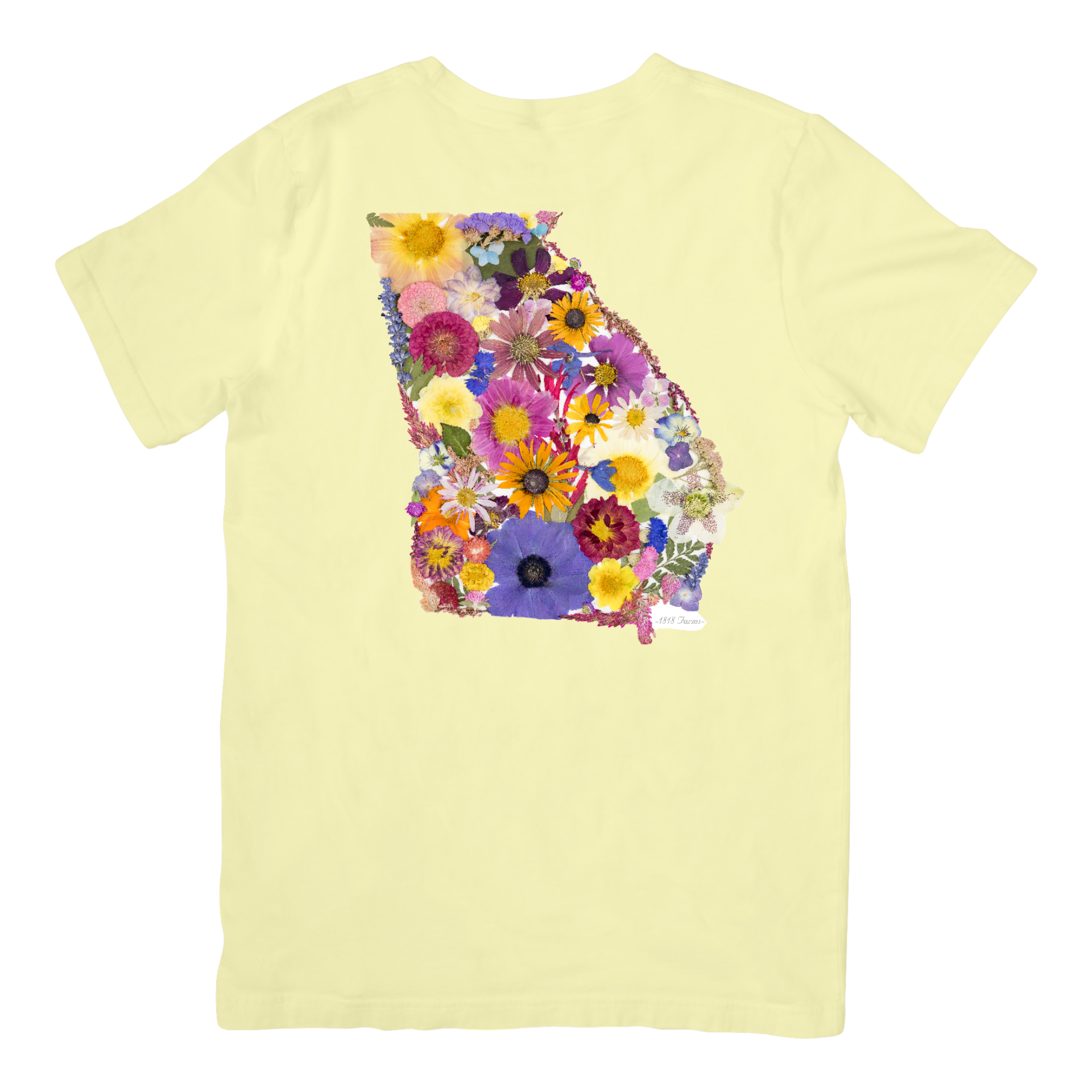 Georgia Themed Comfort Colors Tshirt - "Where I Bloom" Collection T-Shirts 1818 Farms Banana Yellow Small 