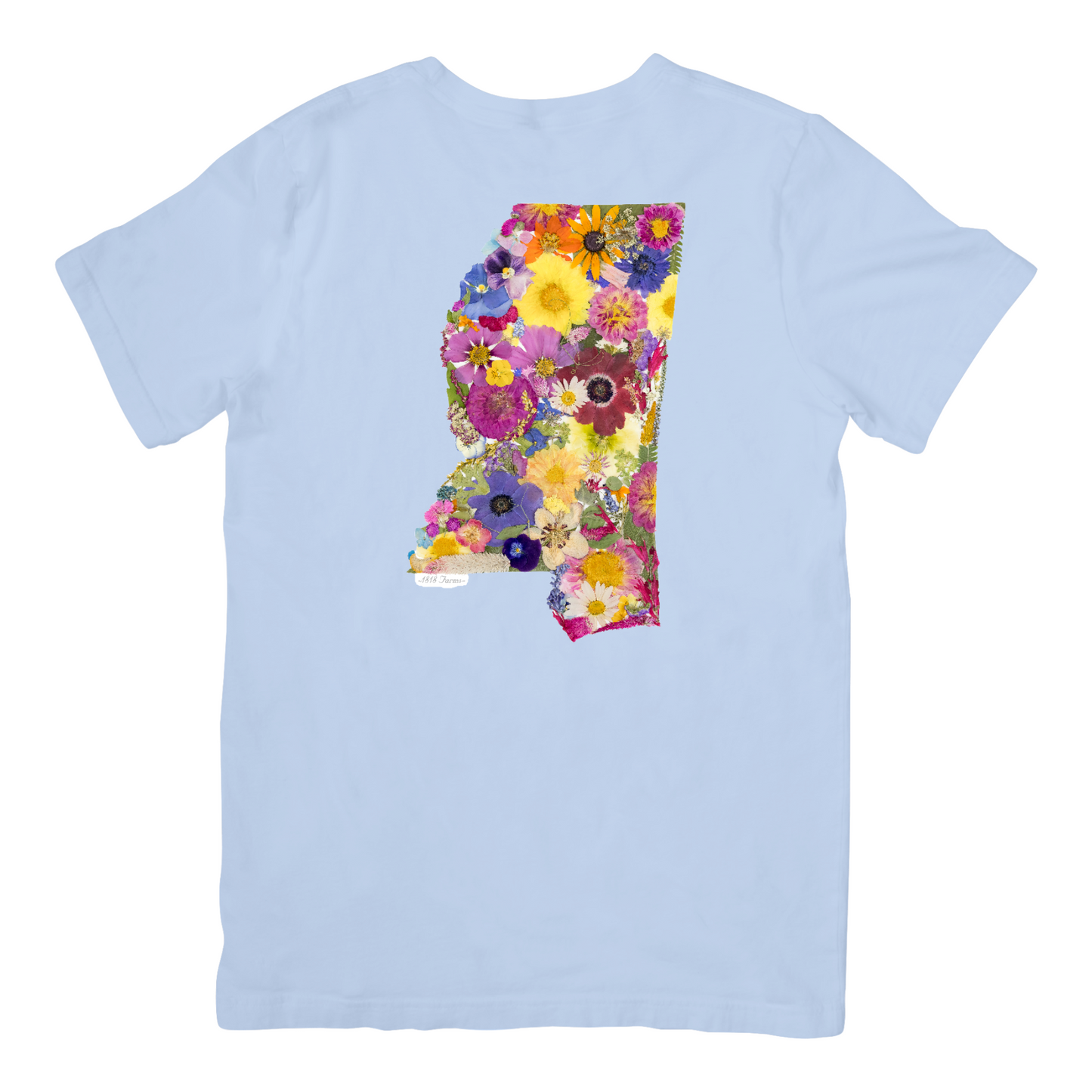 Mississippi Themed Comfort Colors Tshirt - "Where I Bloom" Collection T-Shirts 1818 Farms Chambray Blue Small 