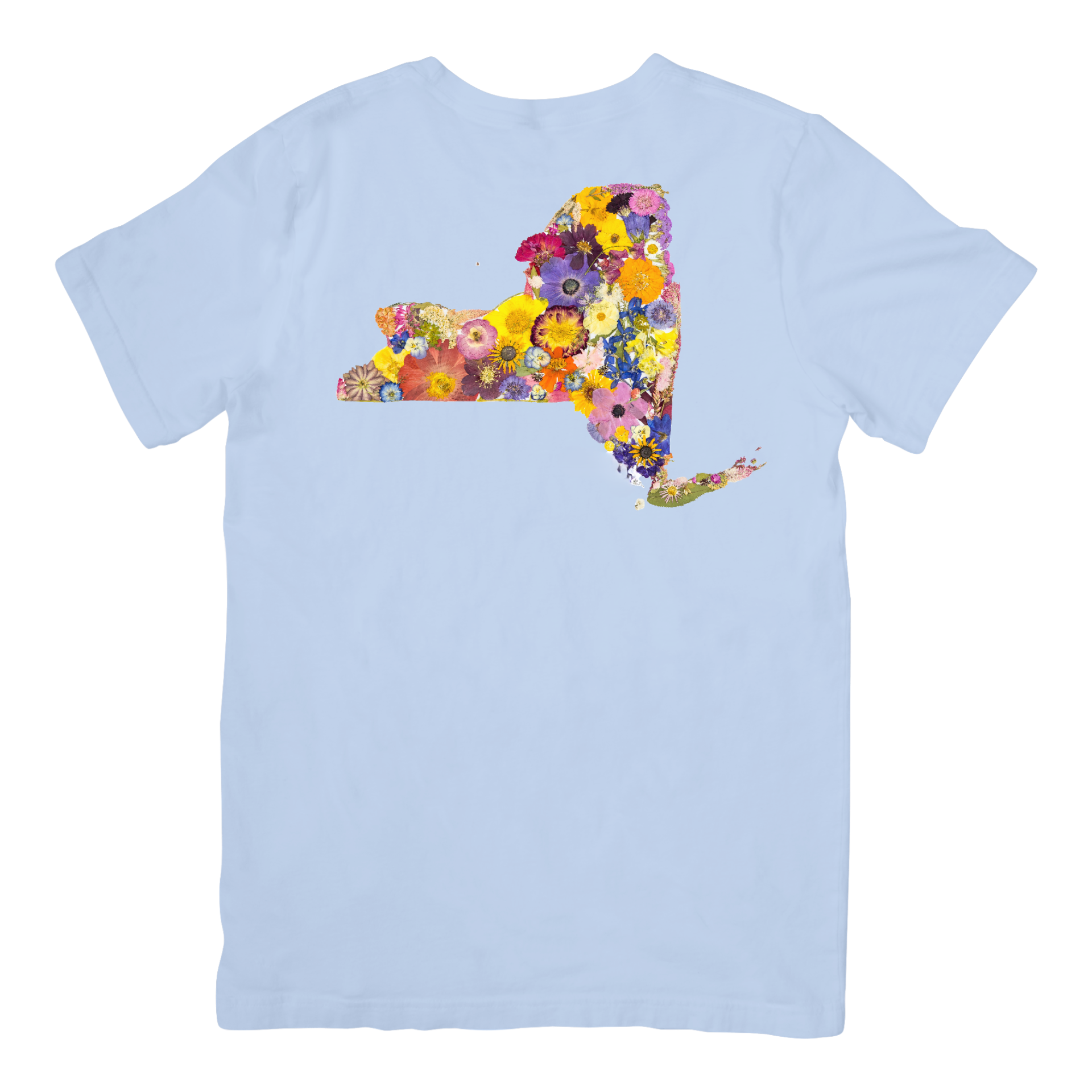 New York Themed Comfort Colors Tshirt - "Where I Bloom" Collection T-Shirts 1818 Farms Chambray Blue Small